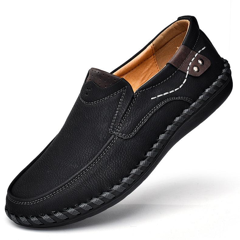 Men's Casual Leather Shoes British Retro Plus Size