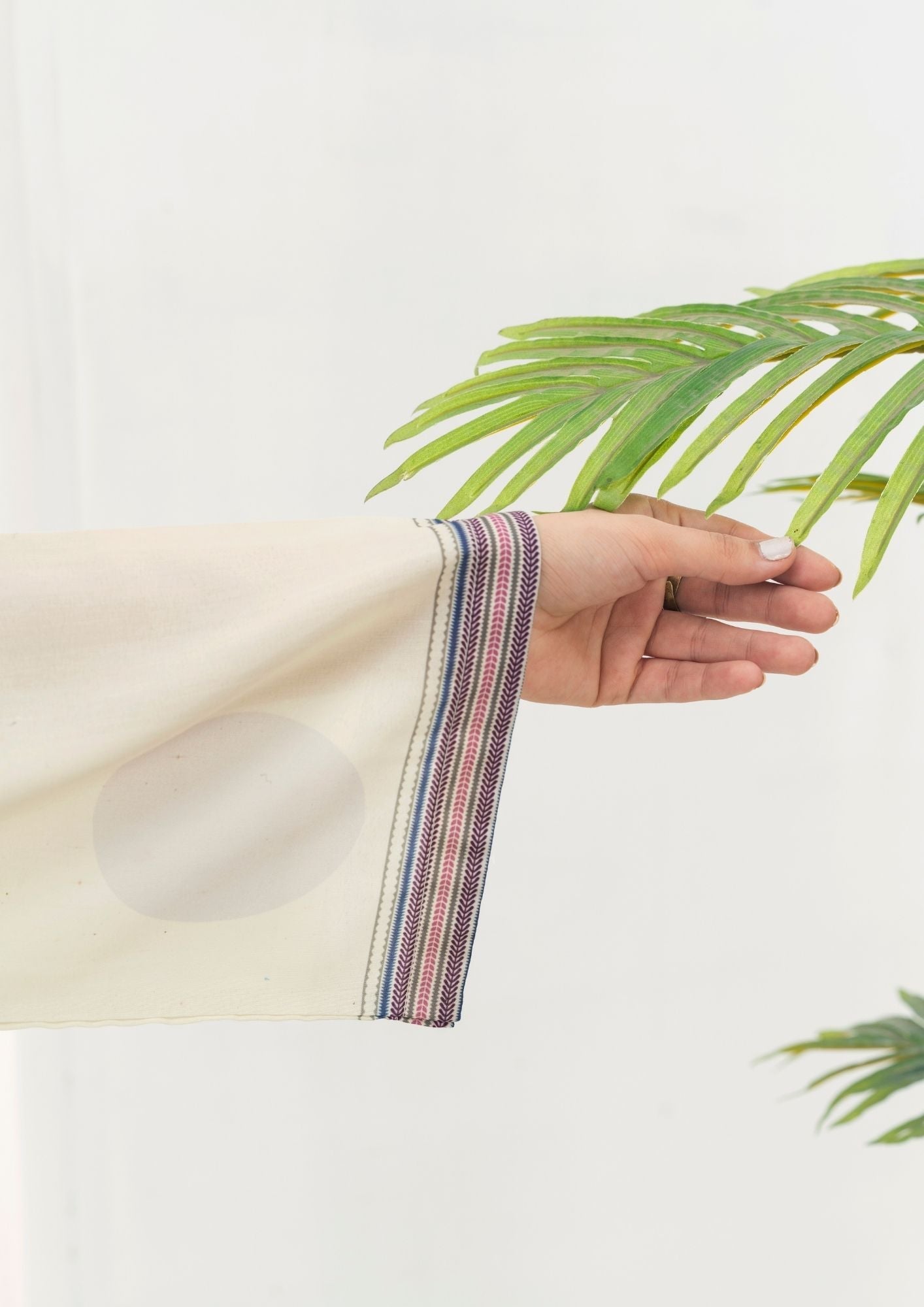 swiss cotton Kurta Set in Ghost white
