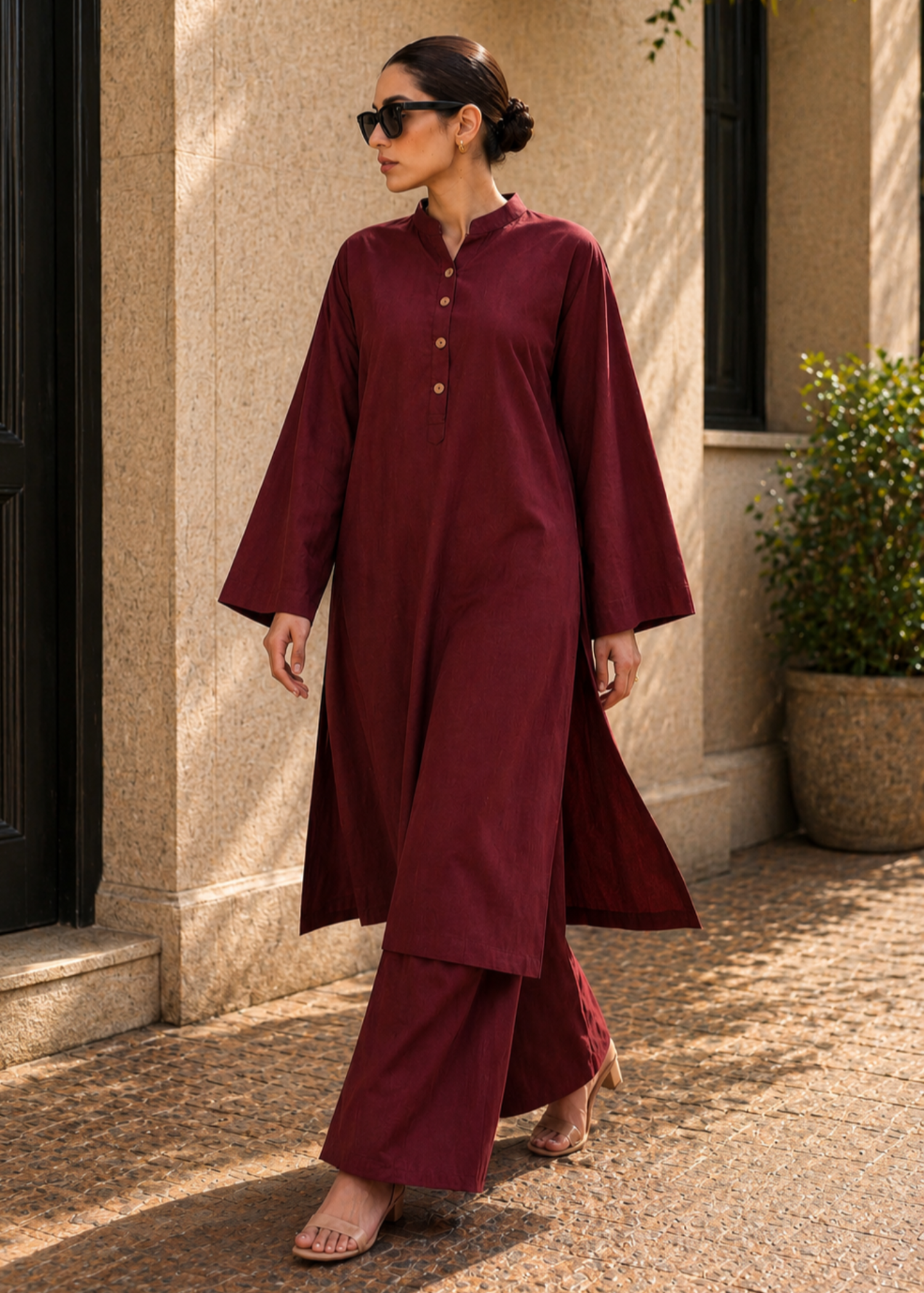 cotton Co Ord Sets in Cherry red