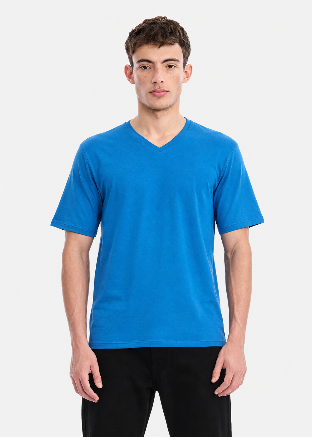 cotton T Shirt in Ocean blue
