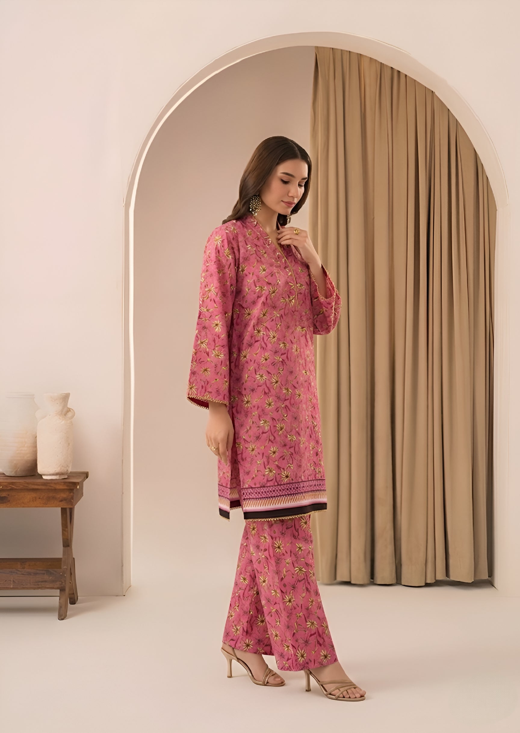 cambric Co Ord Sets in Bubblegum pink