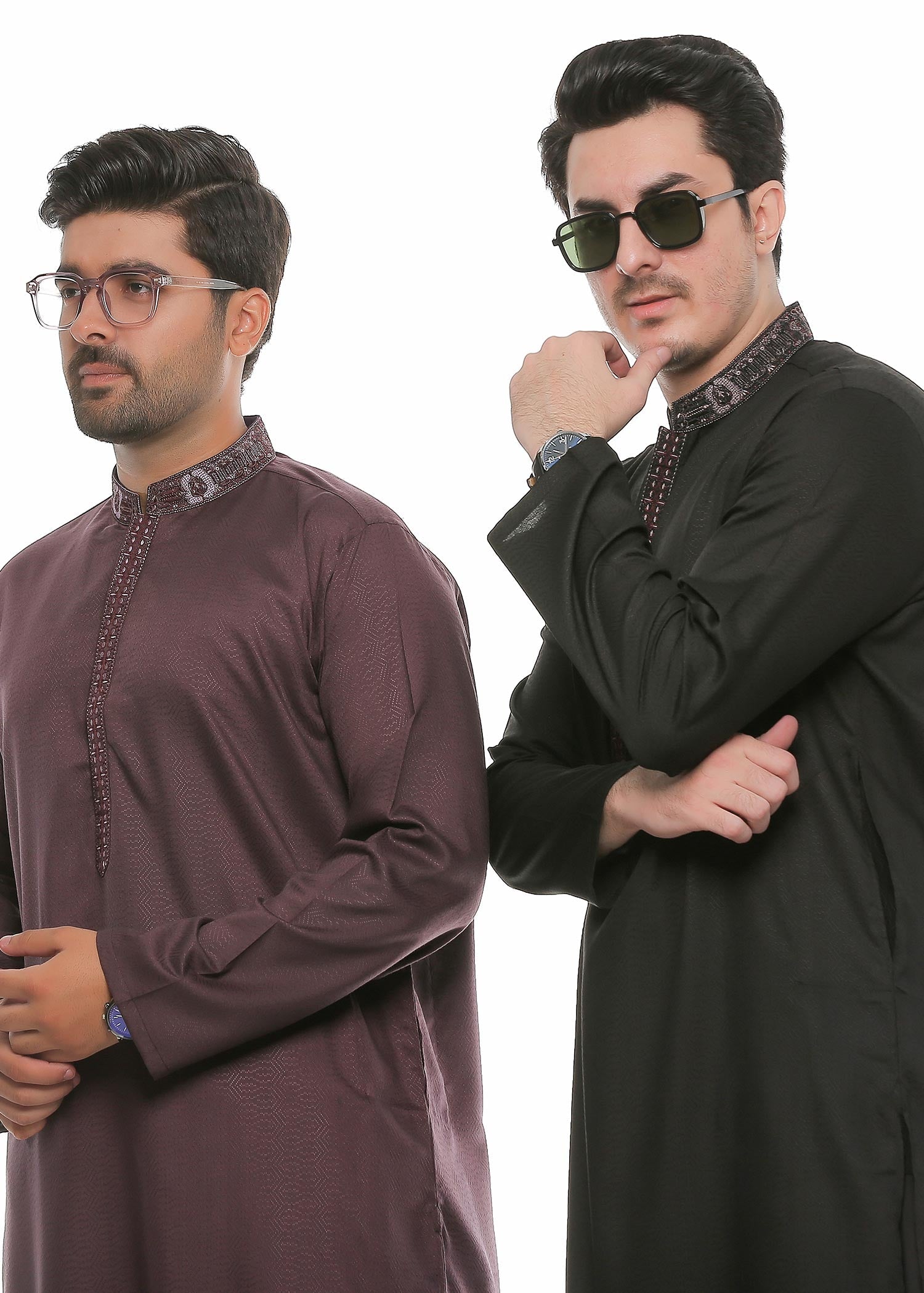 textured wash & wear Shalwar Kameez in Purple
