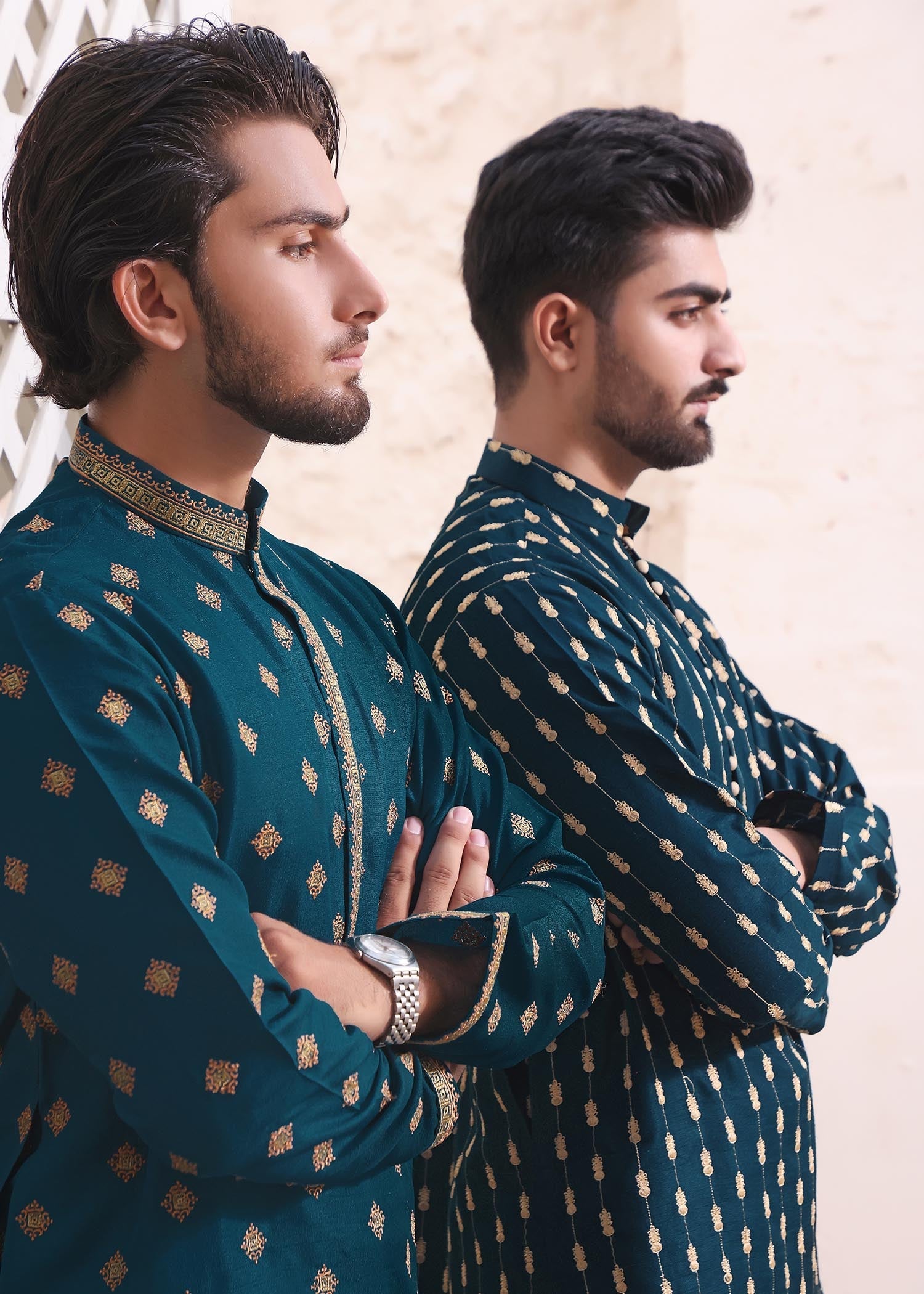 raw silk Kurta Set in Dark green