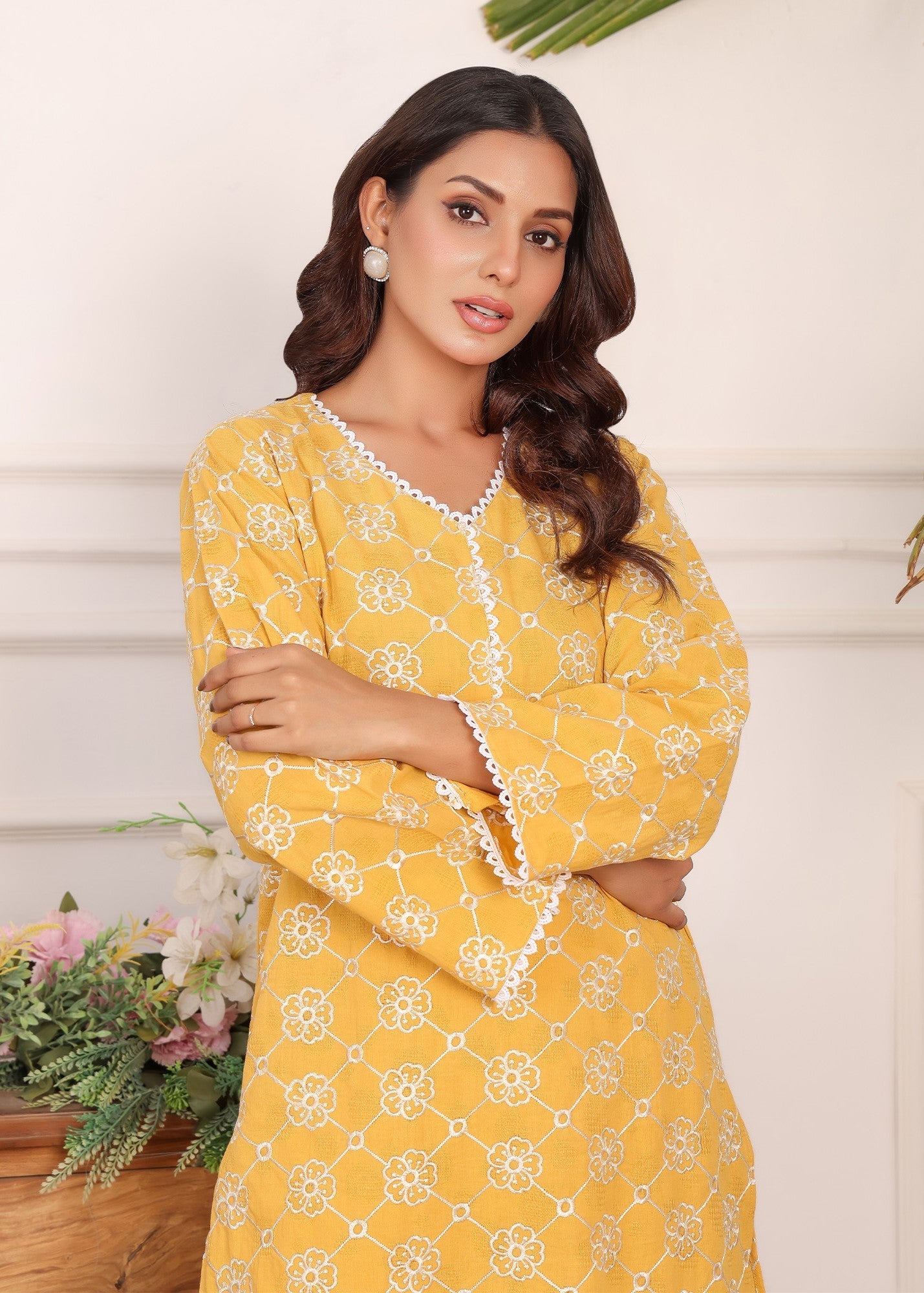 jacquard Co Ord Sets in Yellow