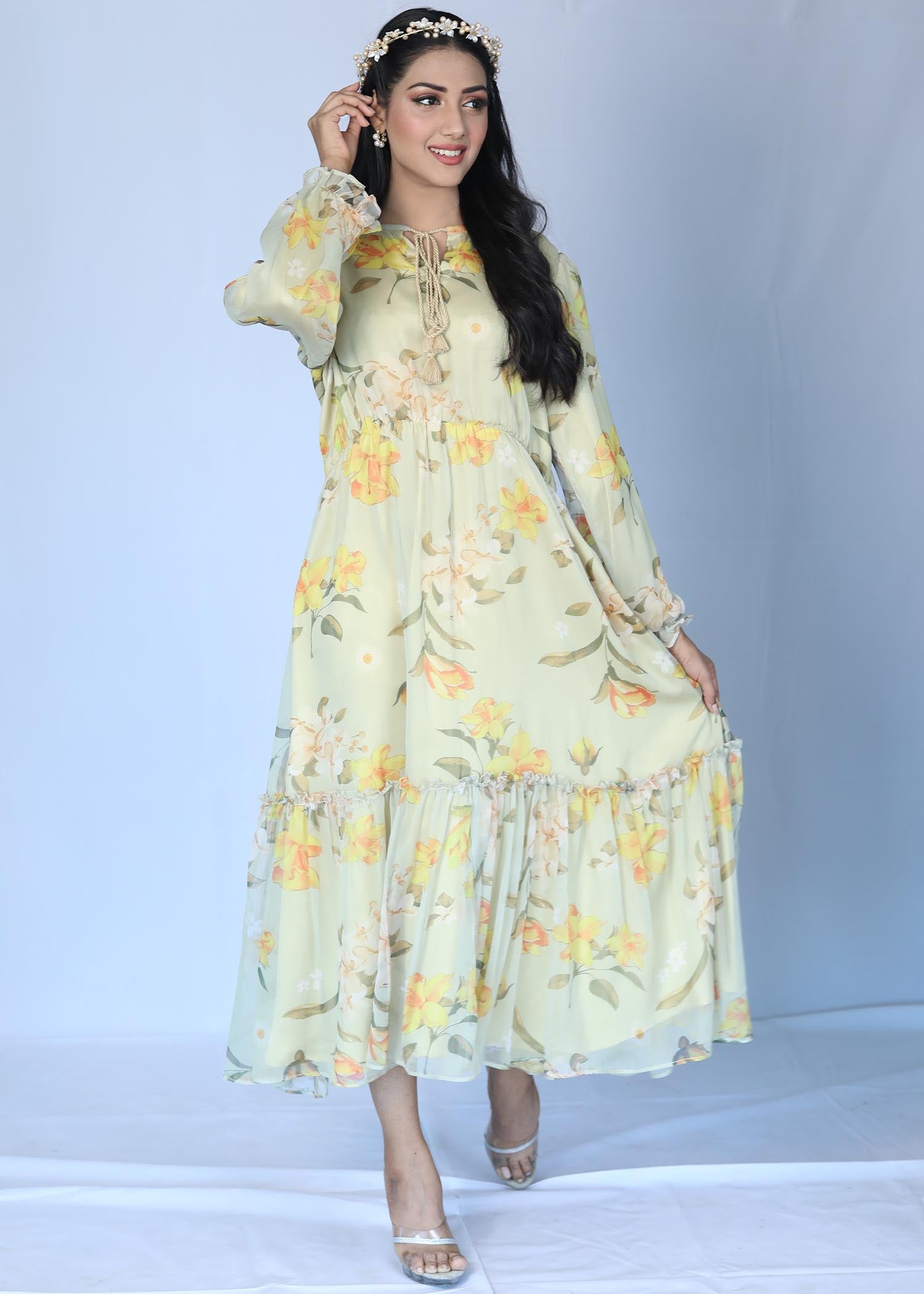 chiffon Maxi in Mellow yellow