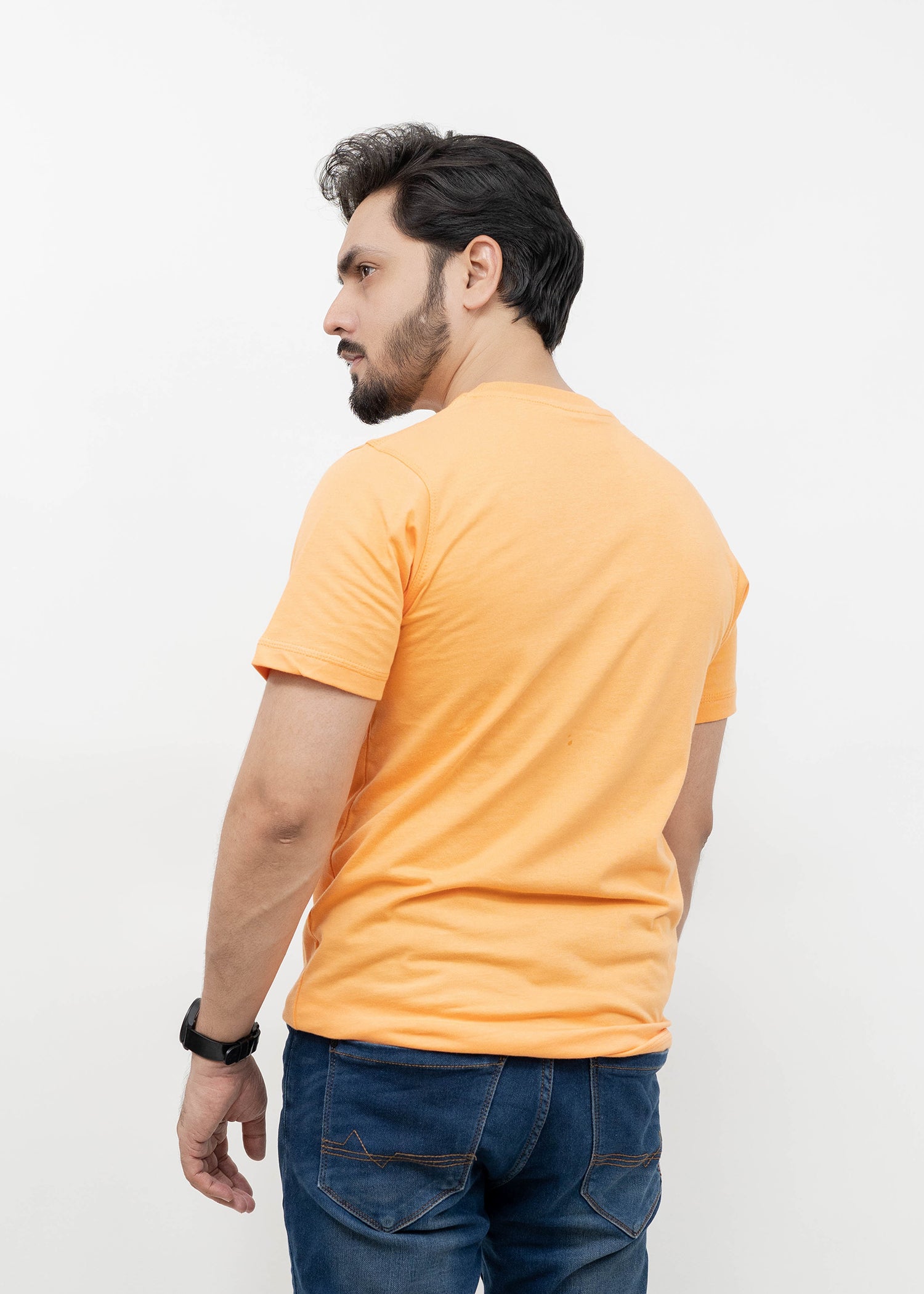 cotton jersey T Shirt in Orange