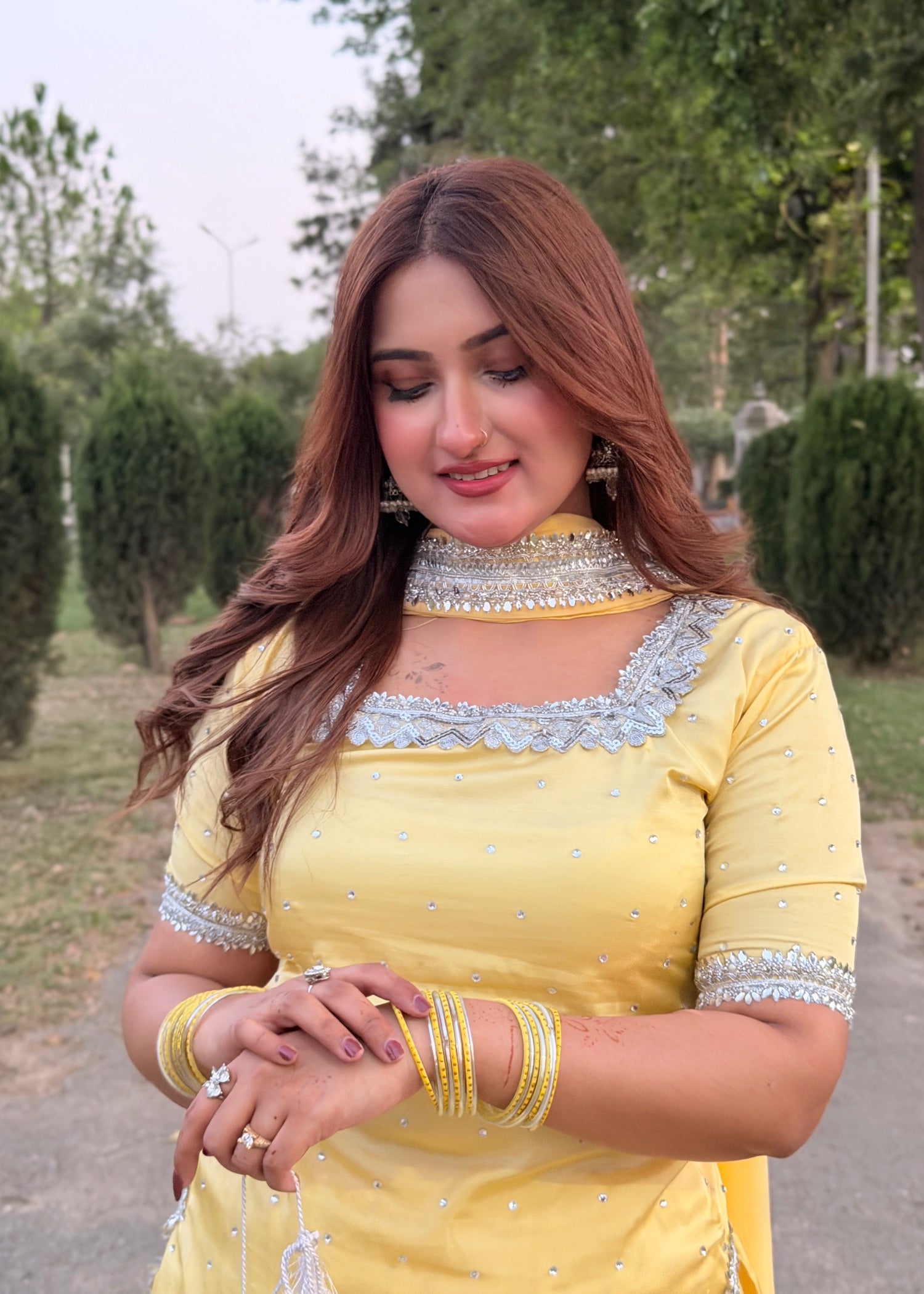 pure silk Sharara in Butter