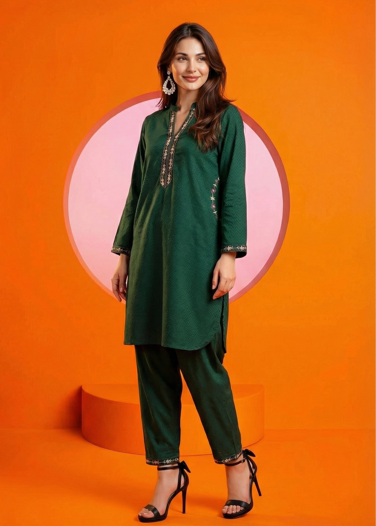 banarasi Kurta Set in Green