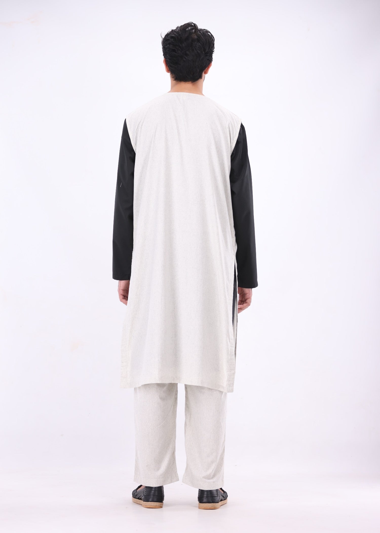 wash & wear Kurta Set in Black, light grey