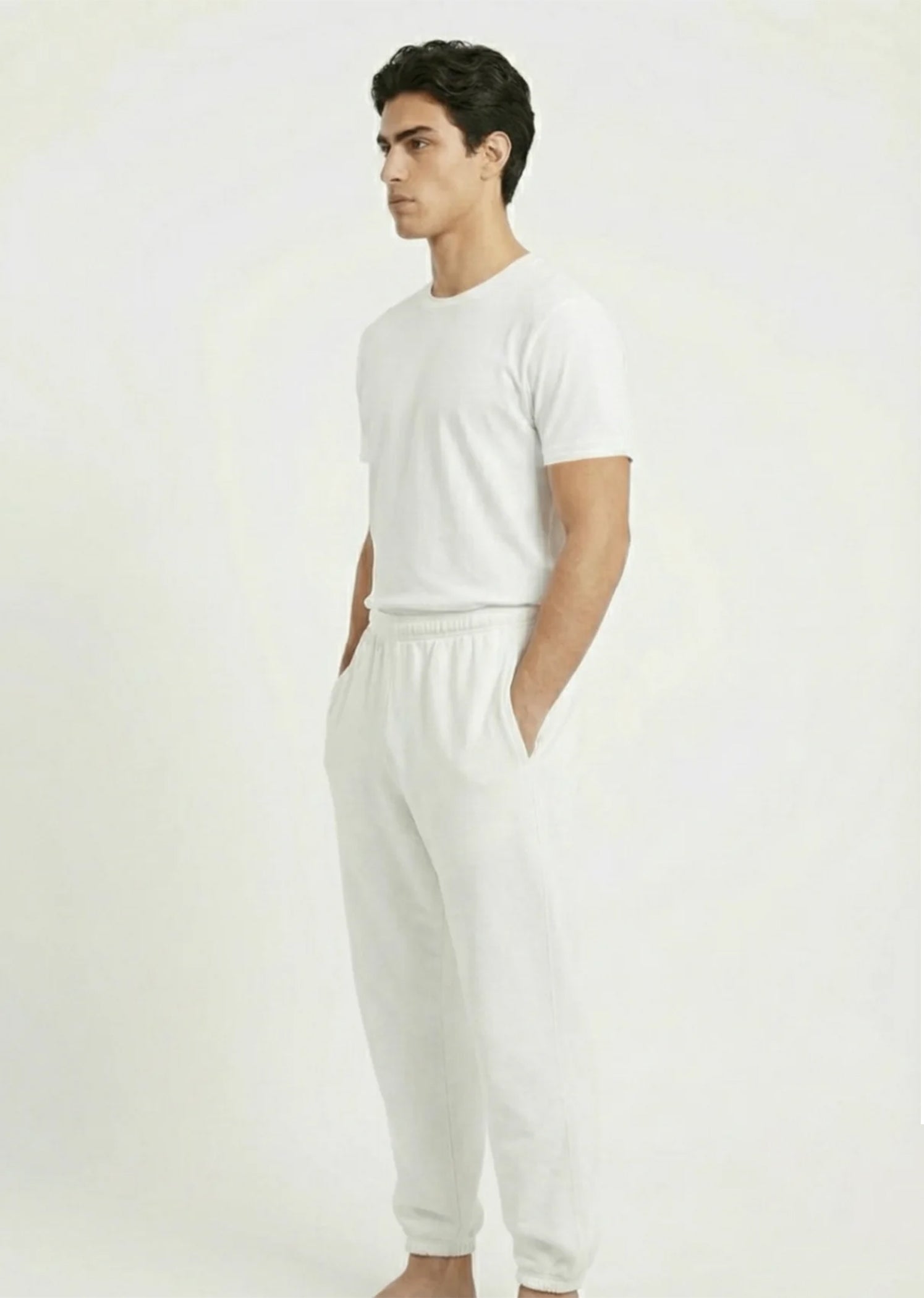 fleece Jogger Pants in White