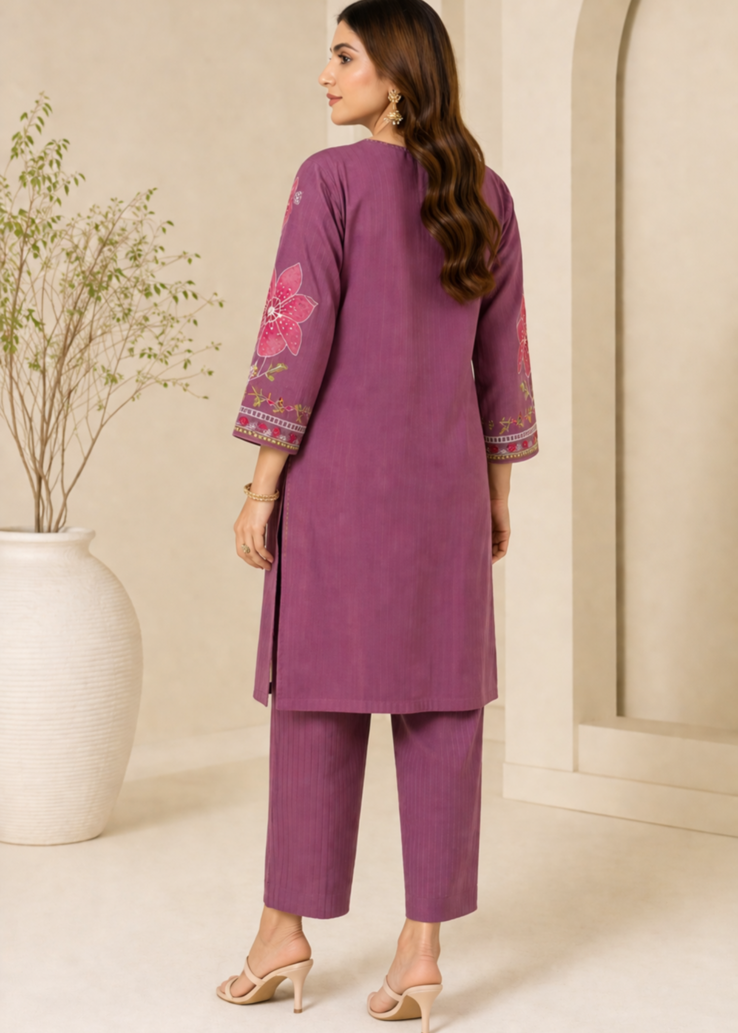 lawn cotton Kurta Set in Multi