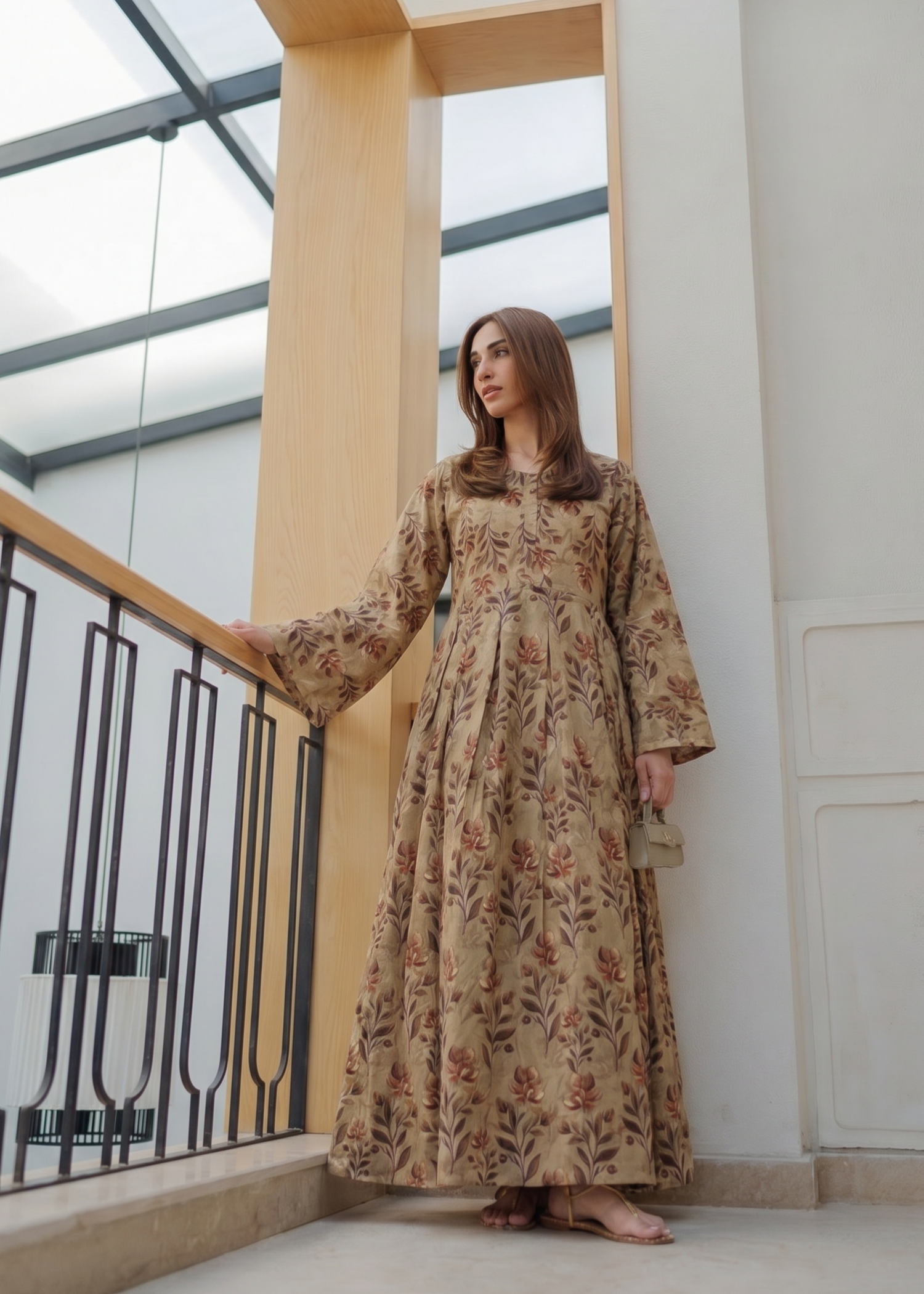 lawn Maxi in Tan brown