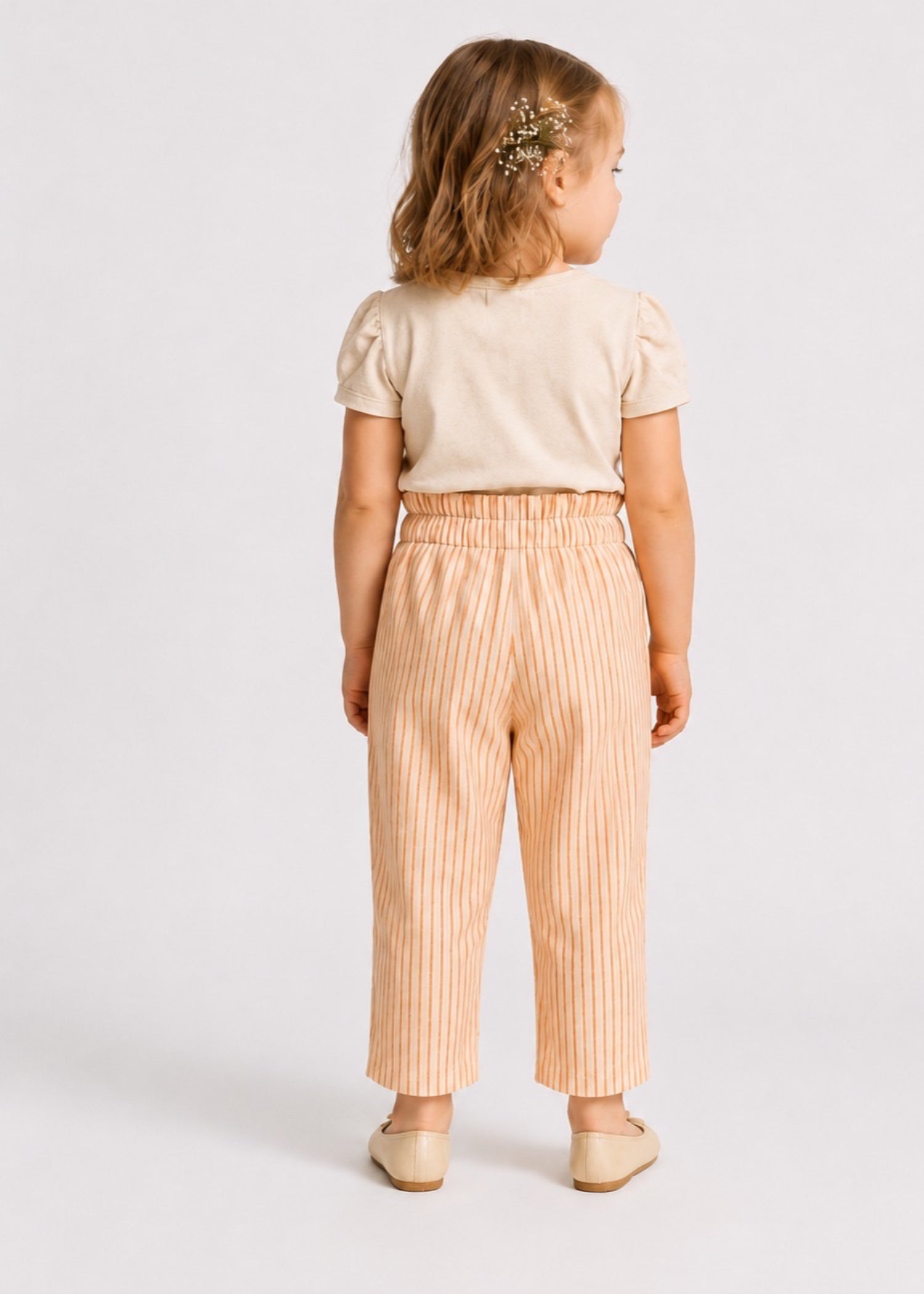 cotton Trousers in Peach orange