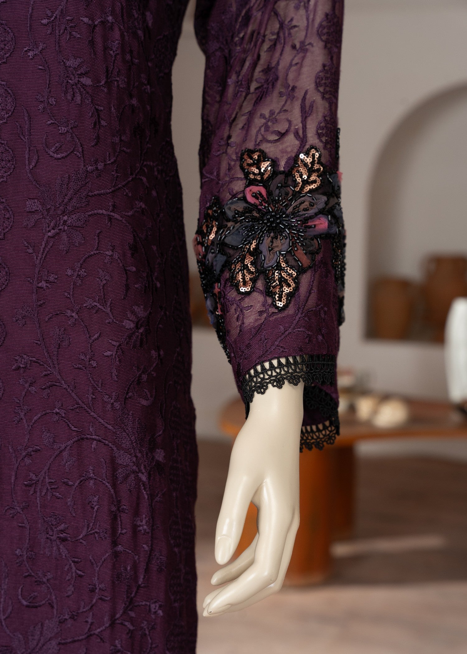 cotton net Kurta Set in Purple