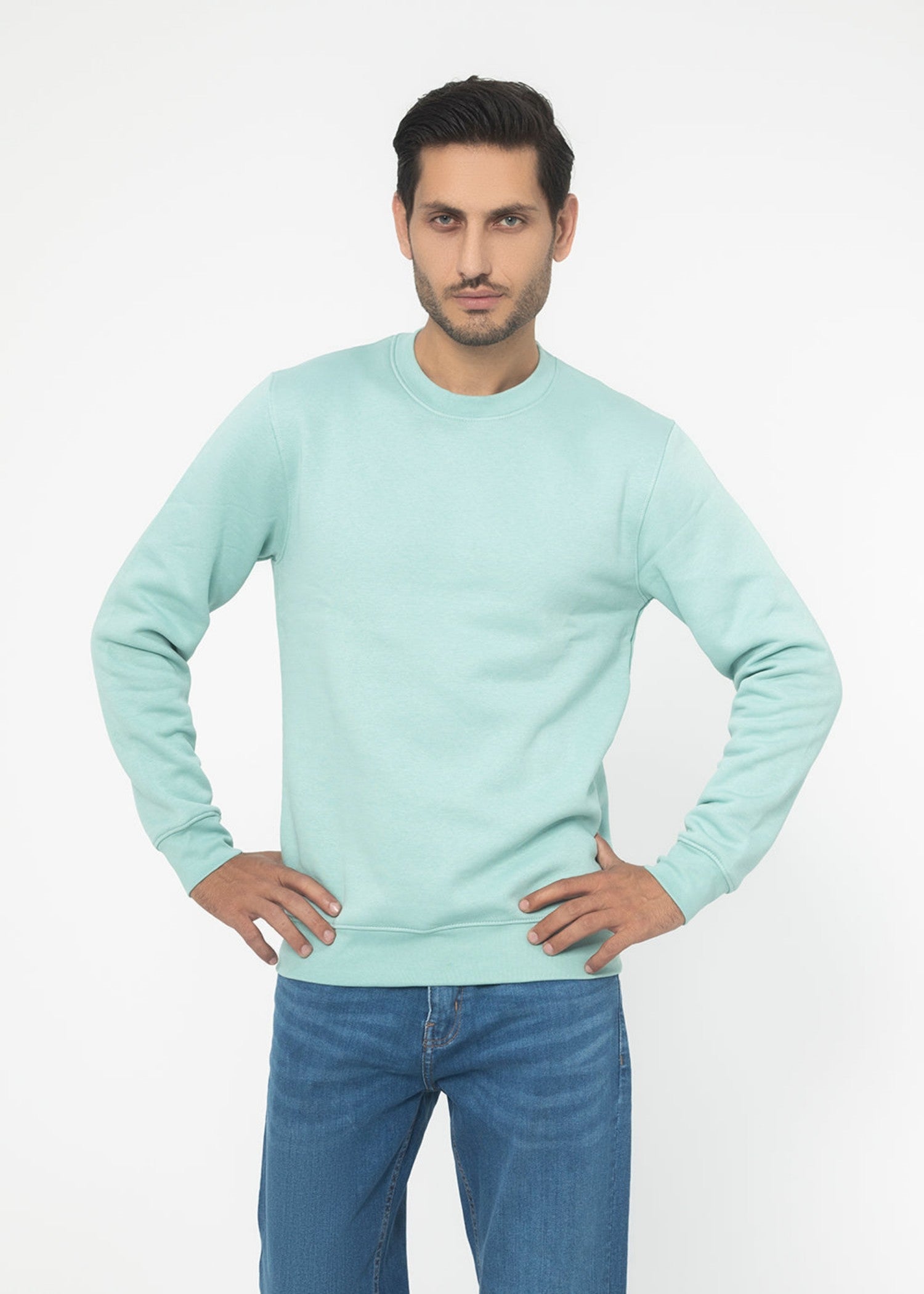 fleece Sweatshirt in Aquamarine