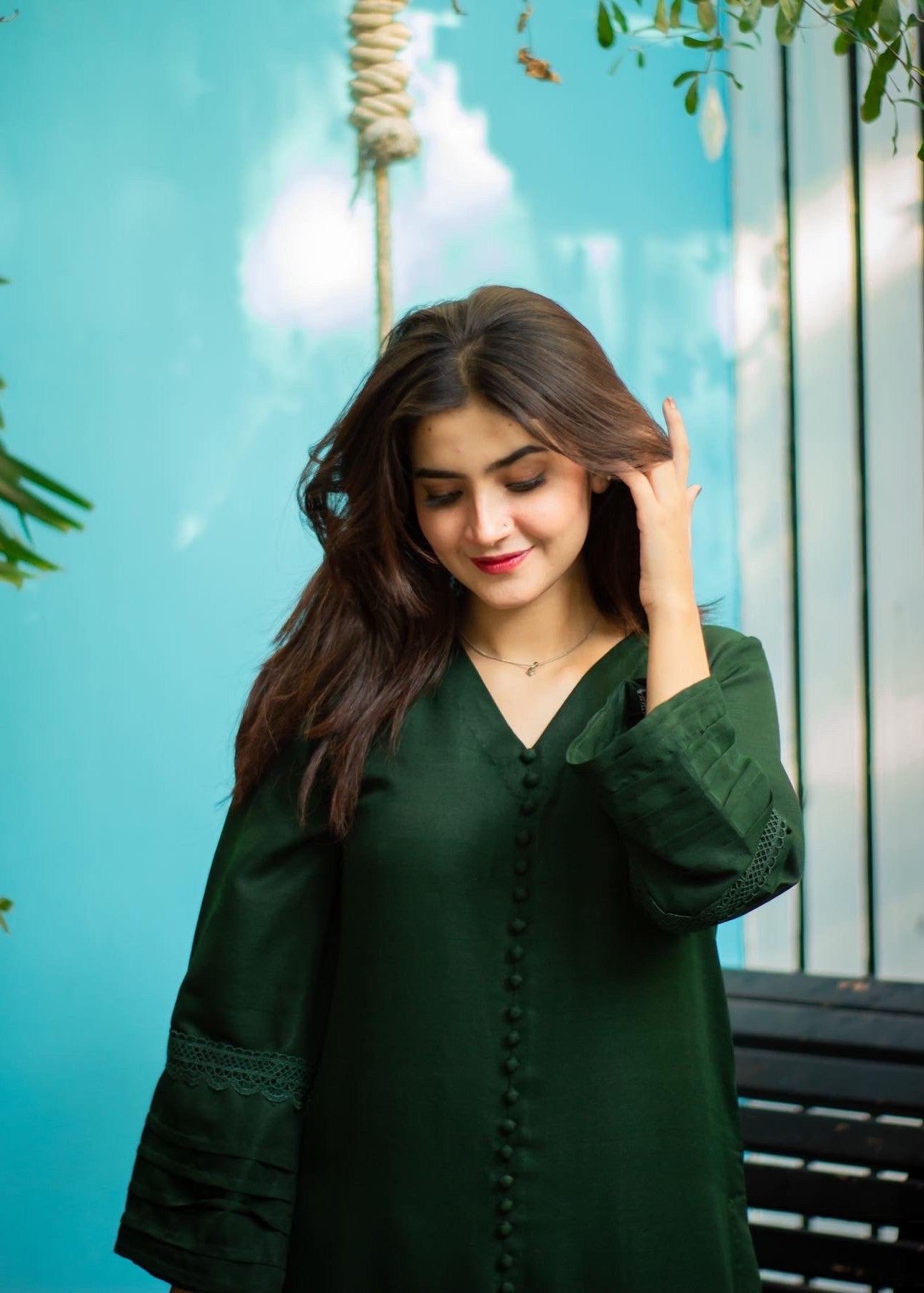 raw silk Co Ord Sets in Bottle green