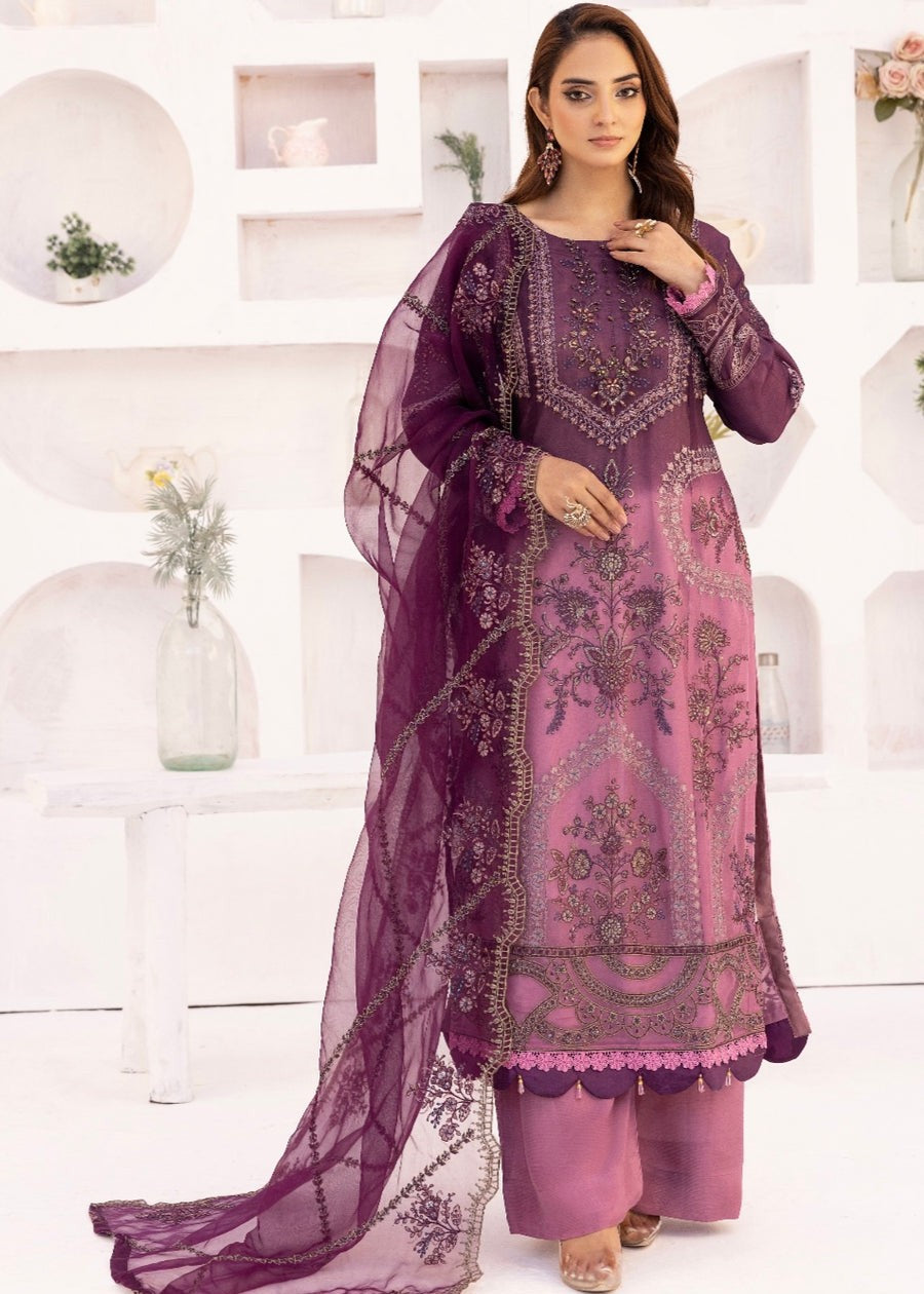 chiffon Kurta Set in Mauve
