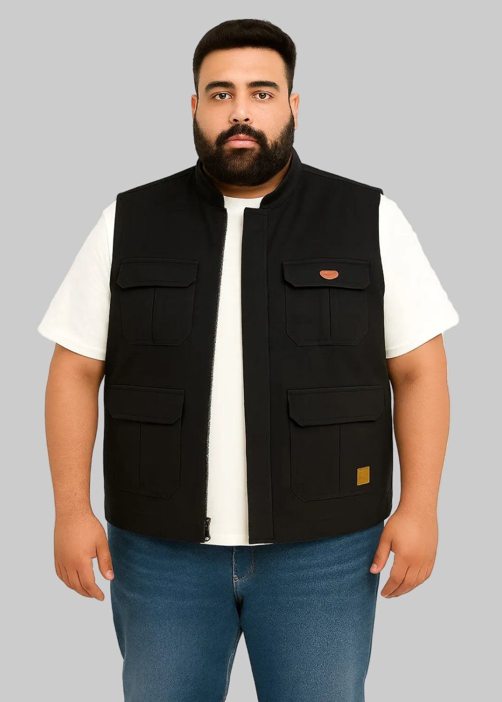 twill cotton Jacket in Black