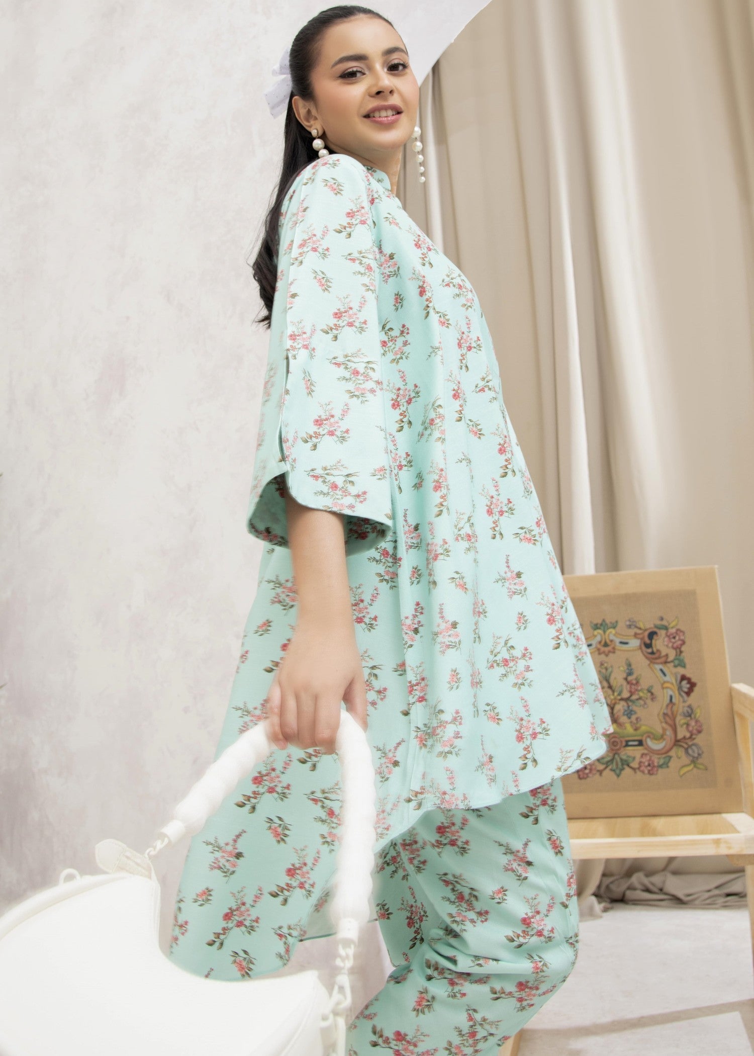 linen Co Ord Sets in Mint green