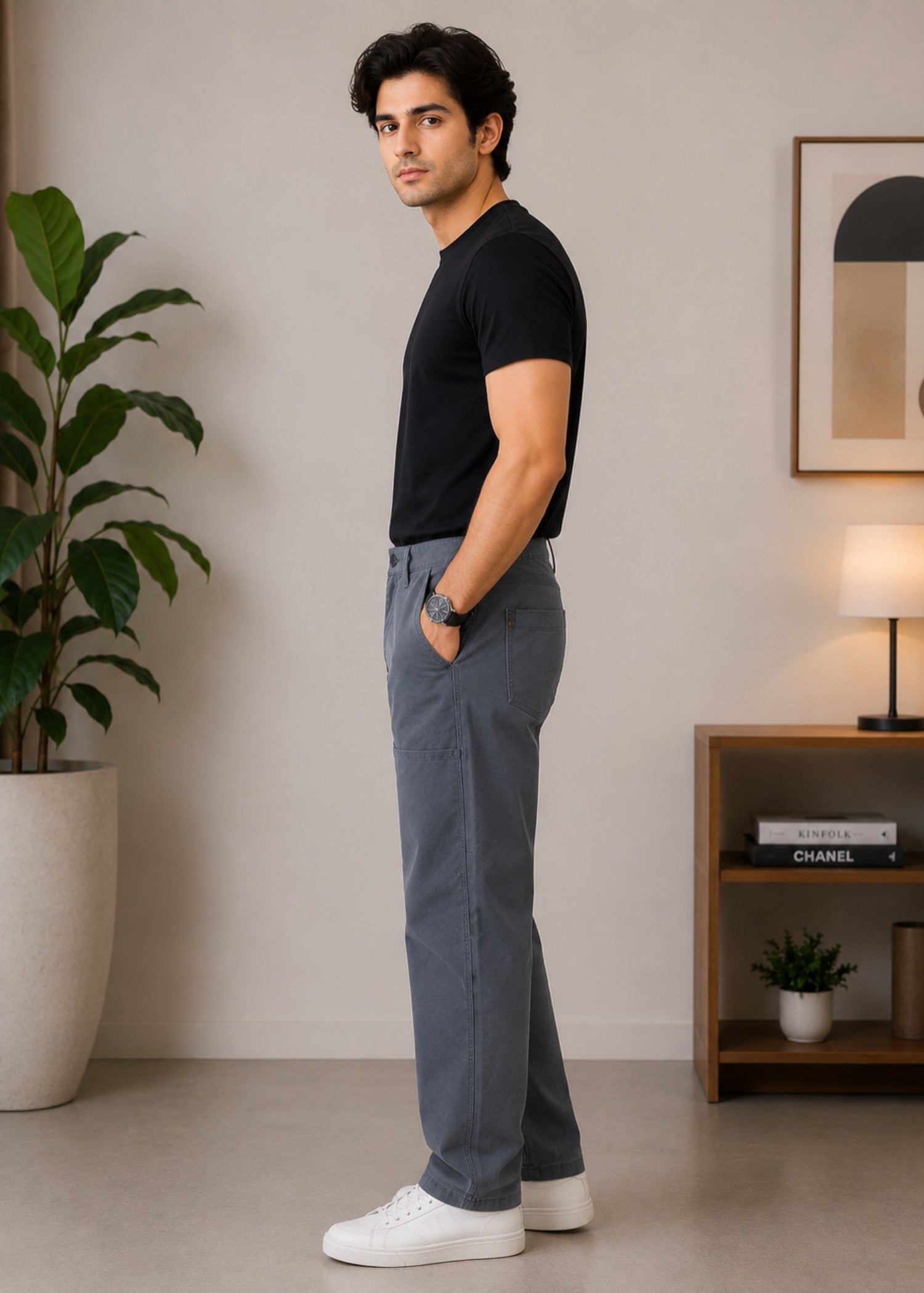 cotton Jeans in Graphite