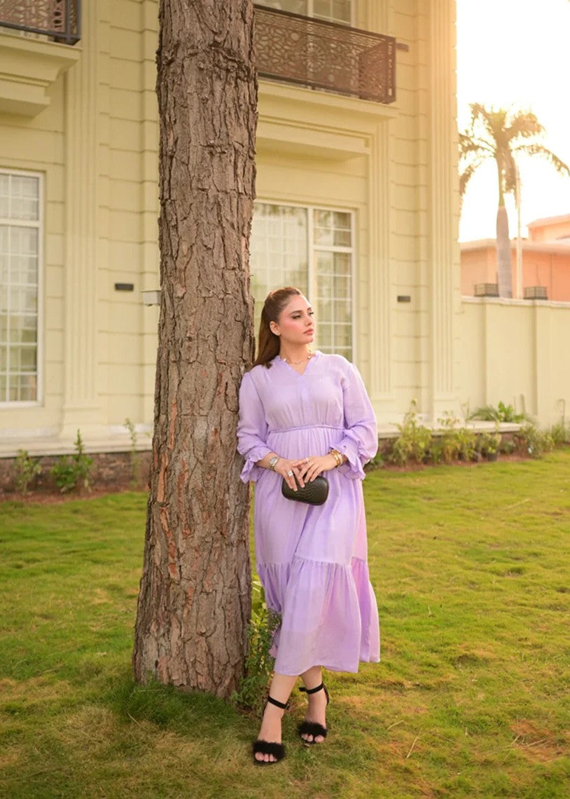 linen Dress in Lilac