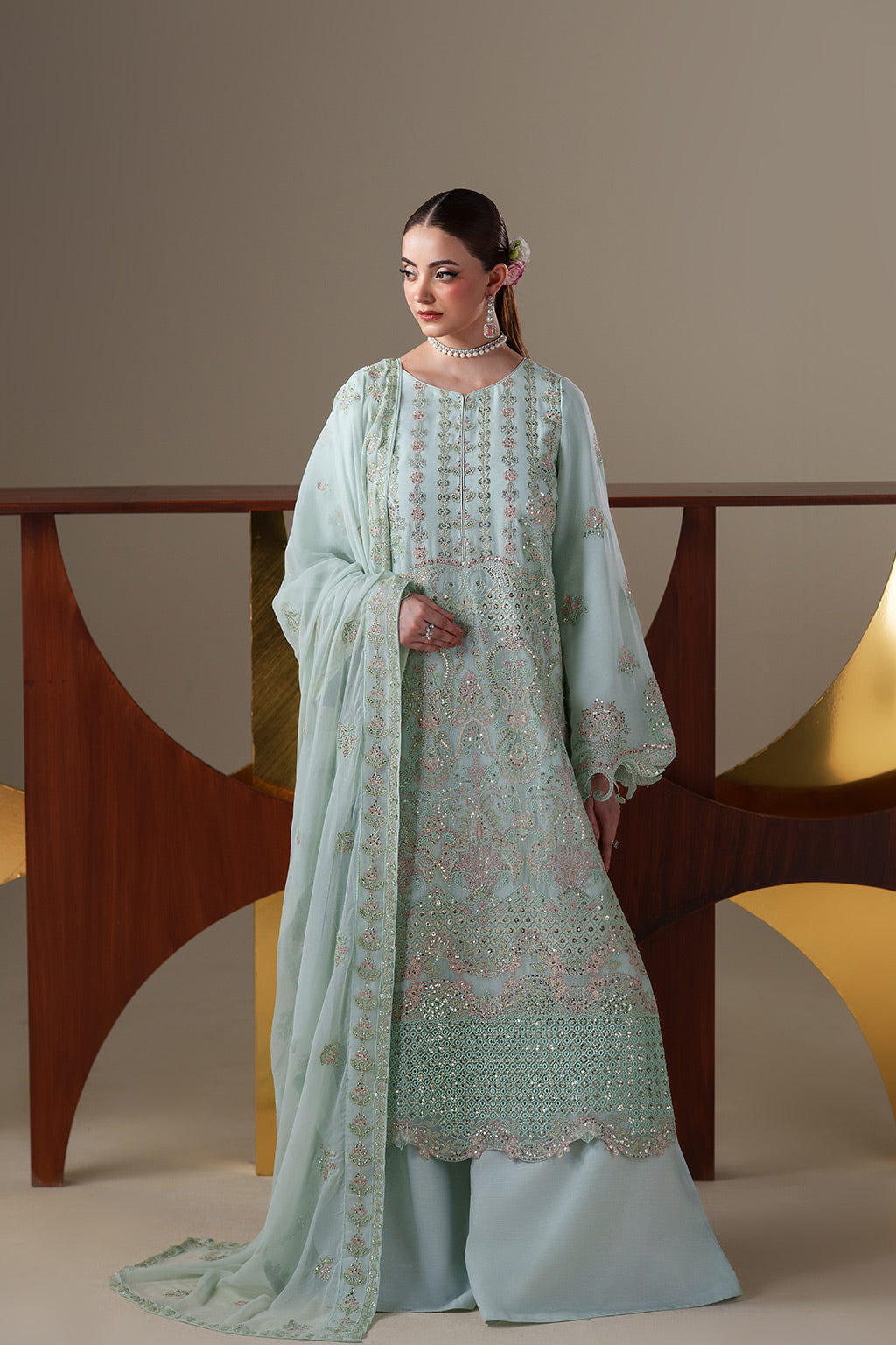 chiffon Sharara in Sage green