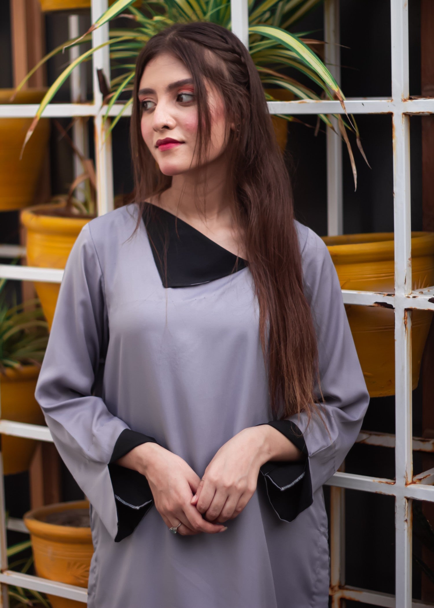 georgette Kurta Set in Grey