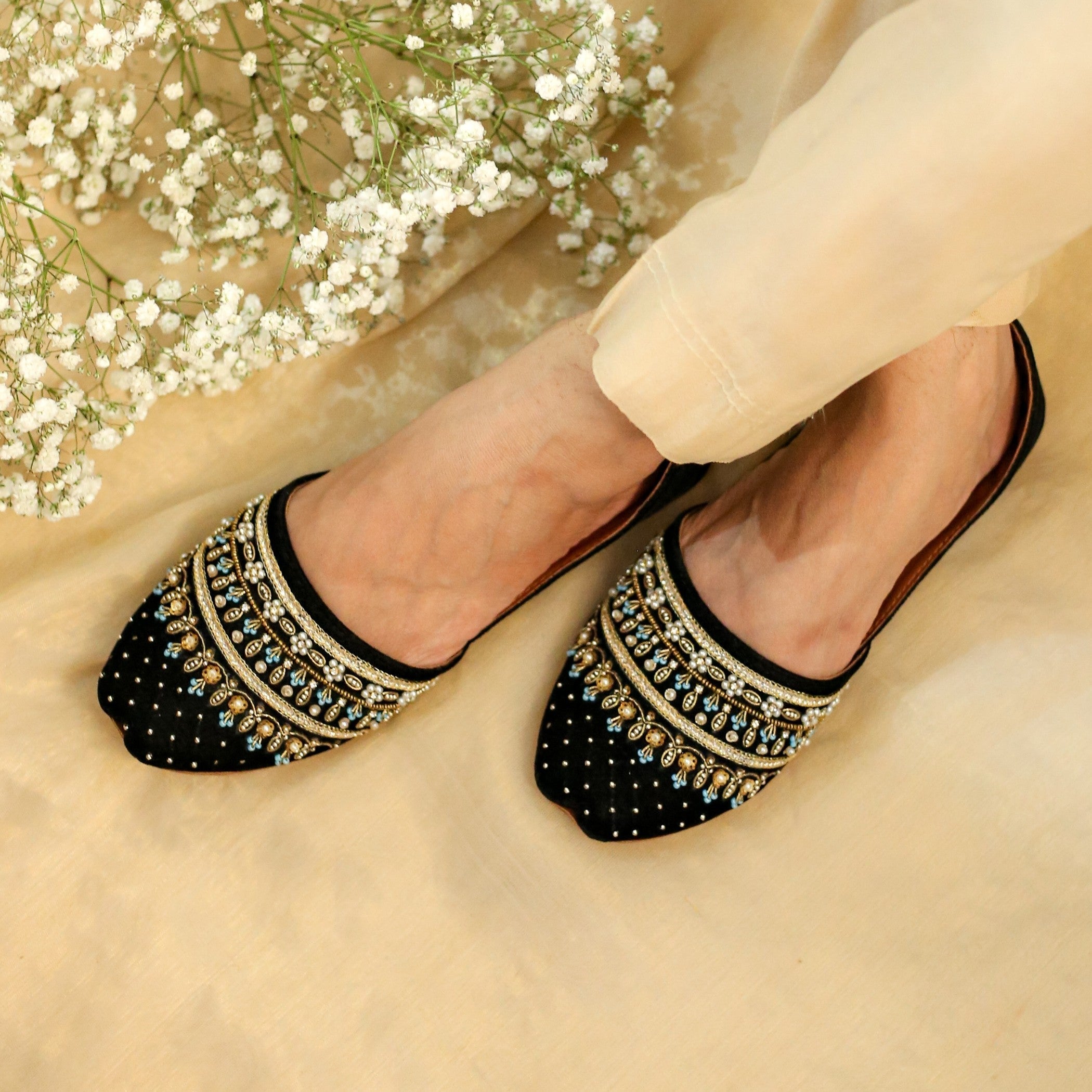Khussa in Black by - High Quality Women Khussa KAA1986