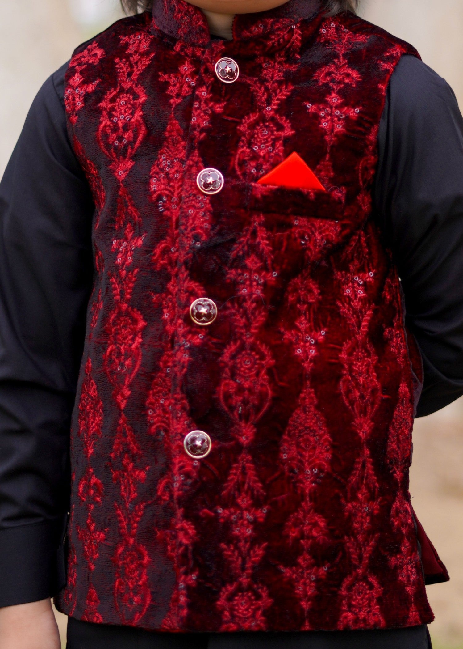 velvet Waistcoat in Red
