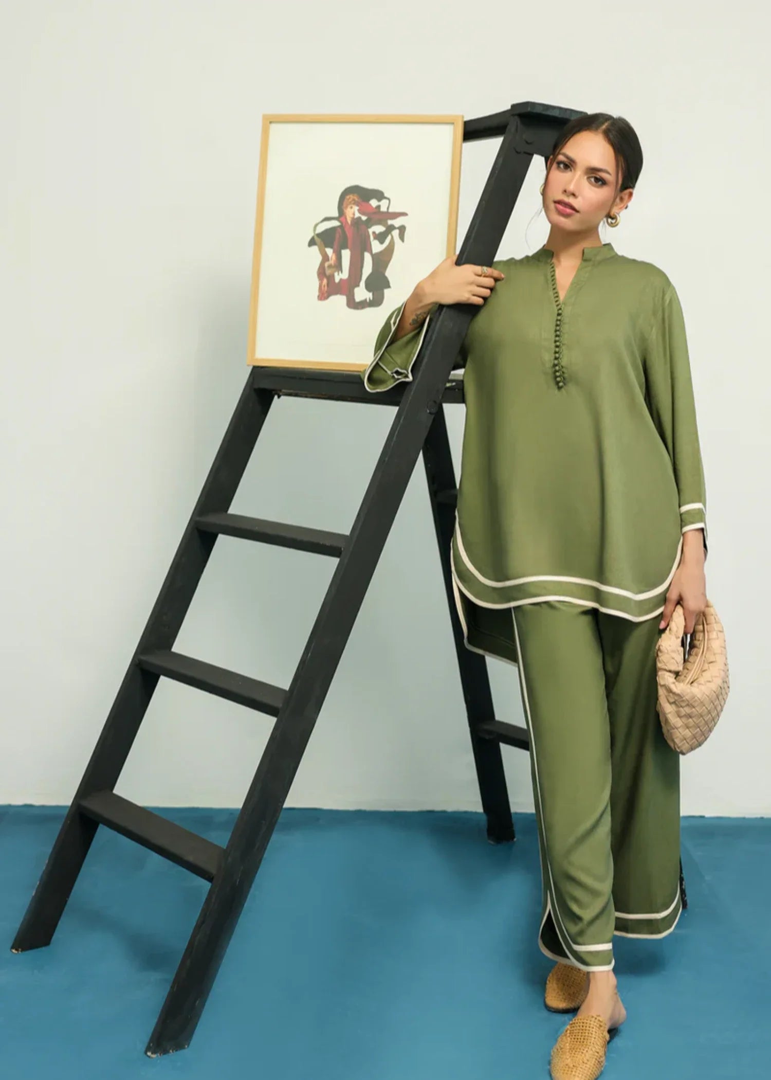 marina Co ord Sets in Olive green