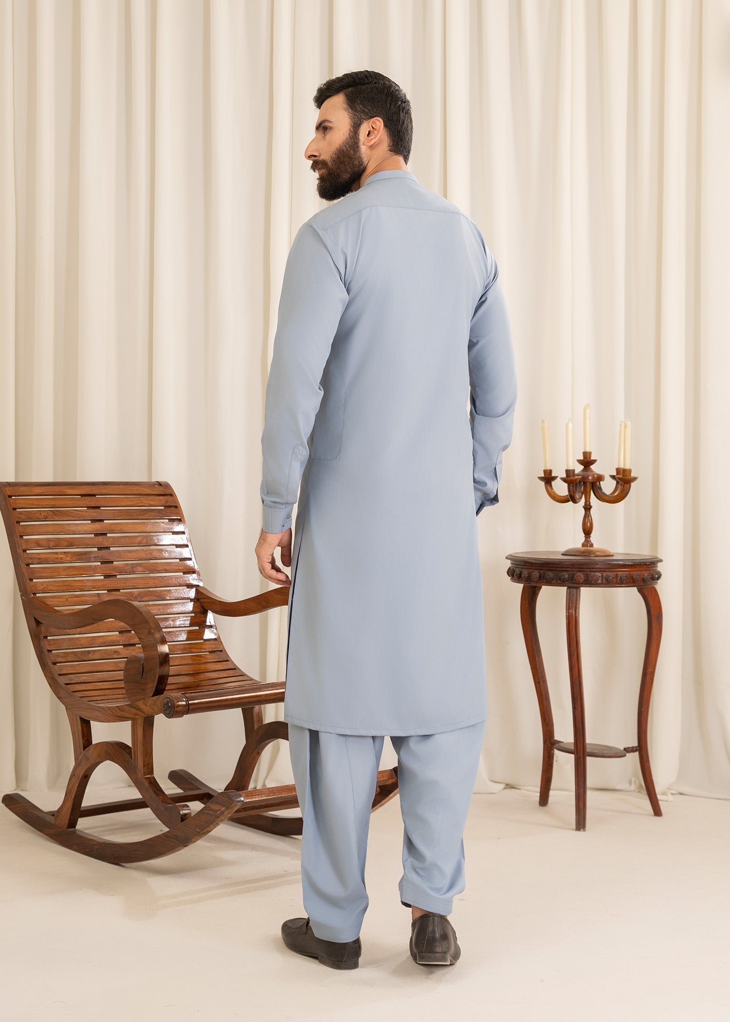 wash & wear Shalwar Kameez in Light blue by Buraq
