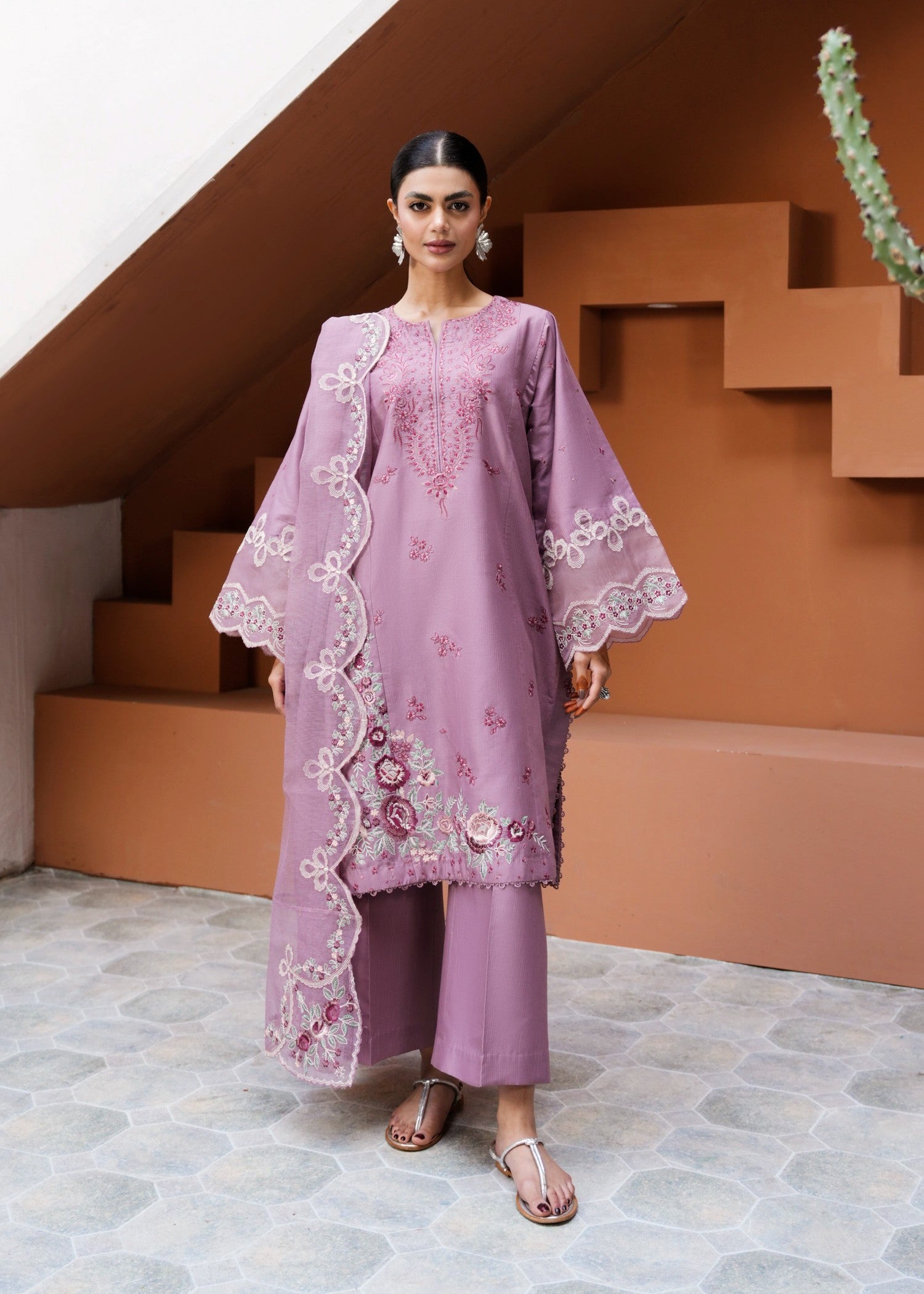 lawn Unstitched in Lavender pink