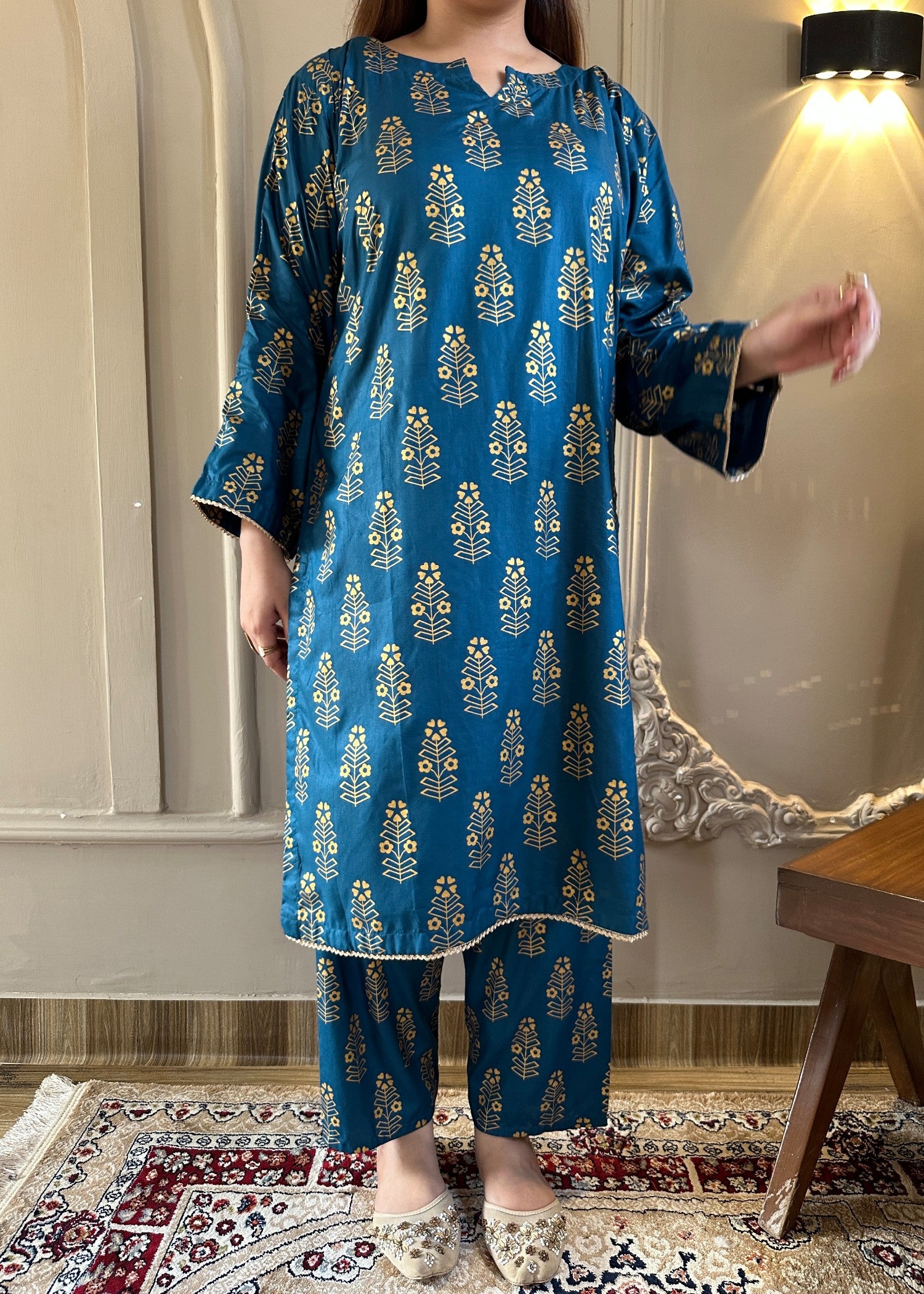 arabic lawn Co Ord Sets in Sapphire blue