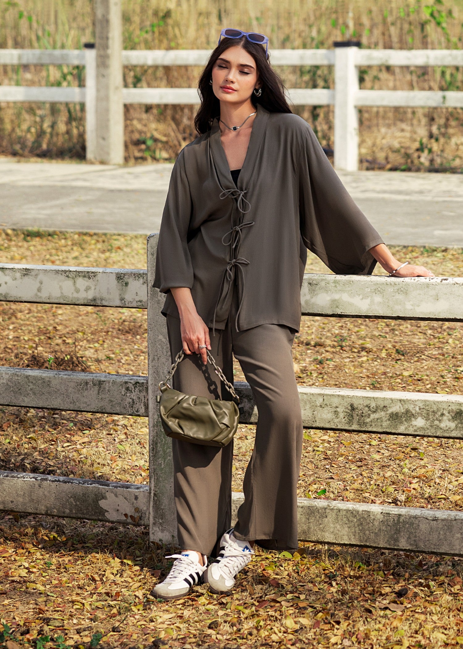 silk grip Co Ord Sets in Olive green