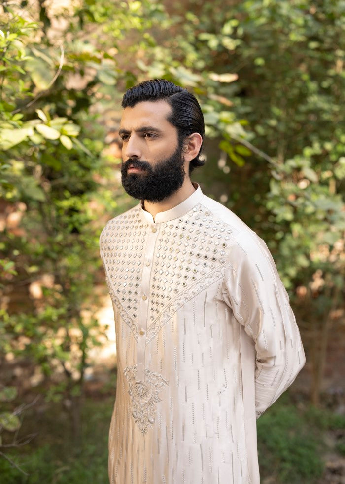 silk Kurta Set in Gold