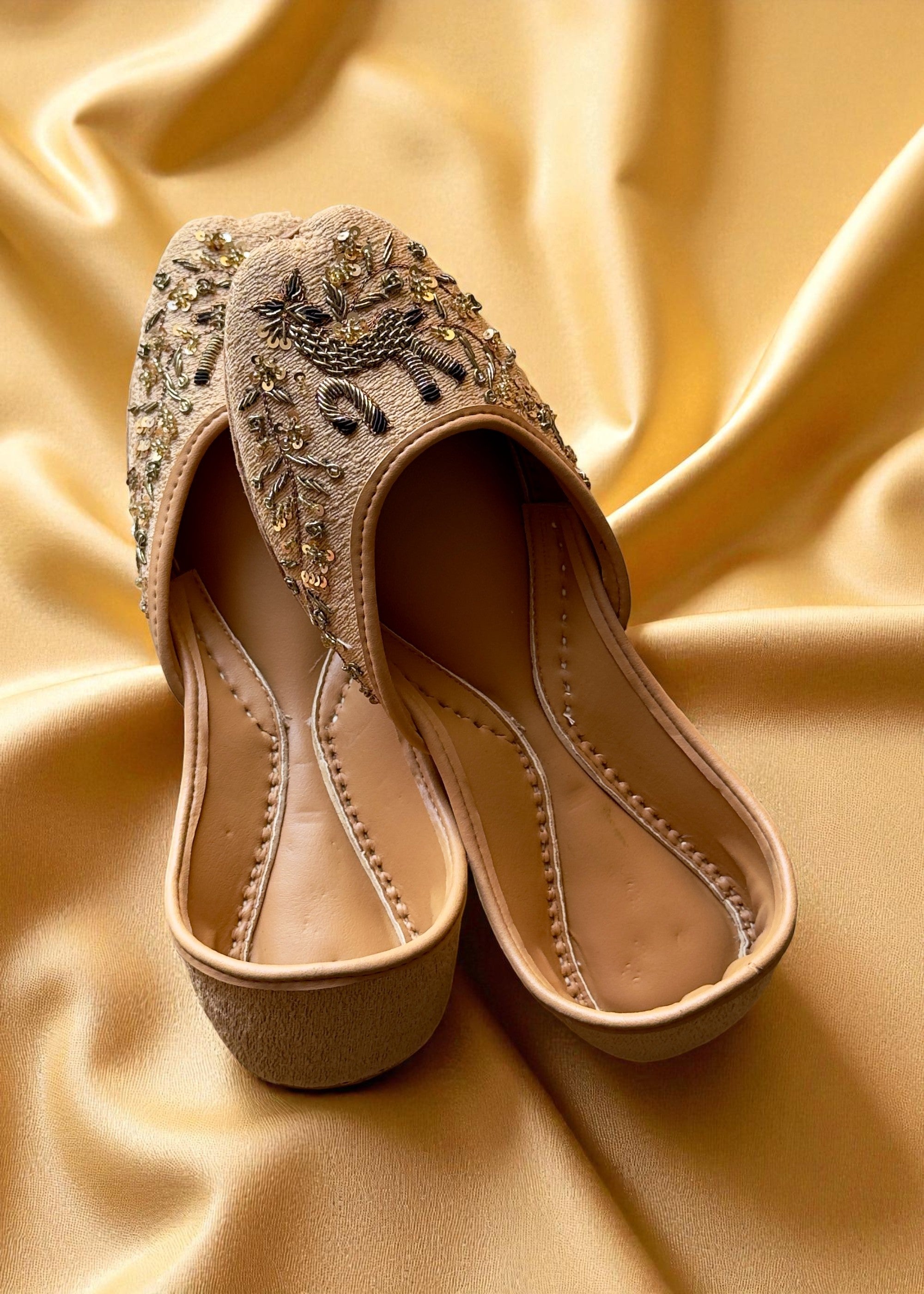 Khussa in Beige by - High Quality Women Khussa ZUA4450