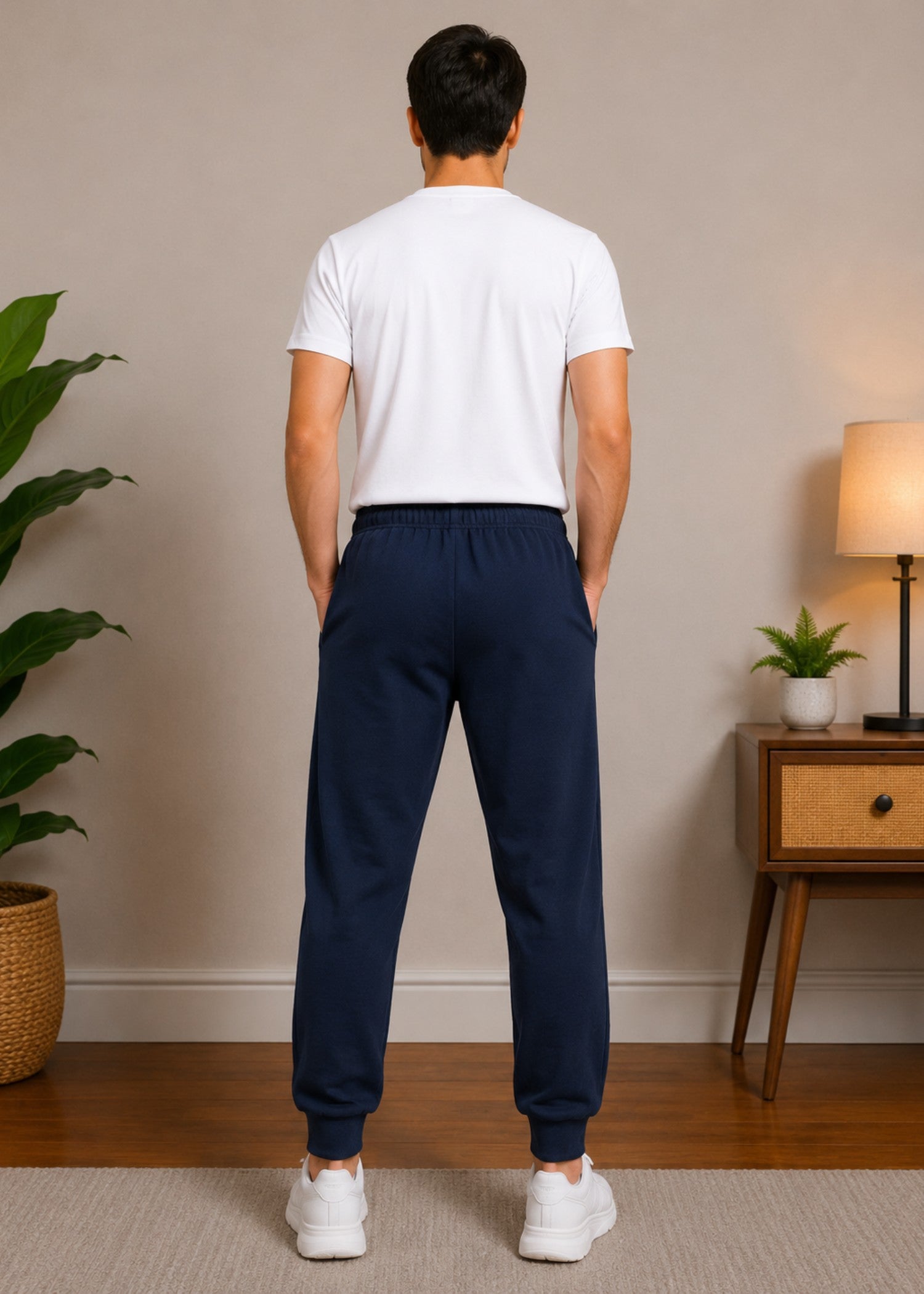 cotton Trousers in Dark blue by Bin Khalid