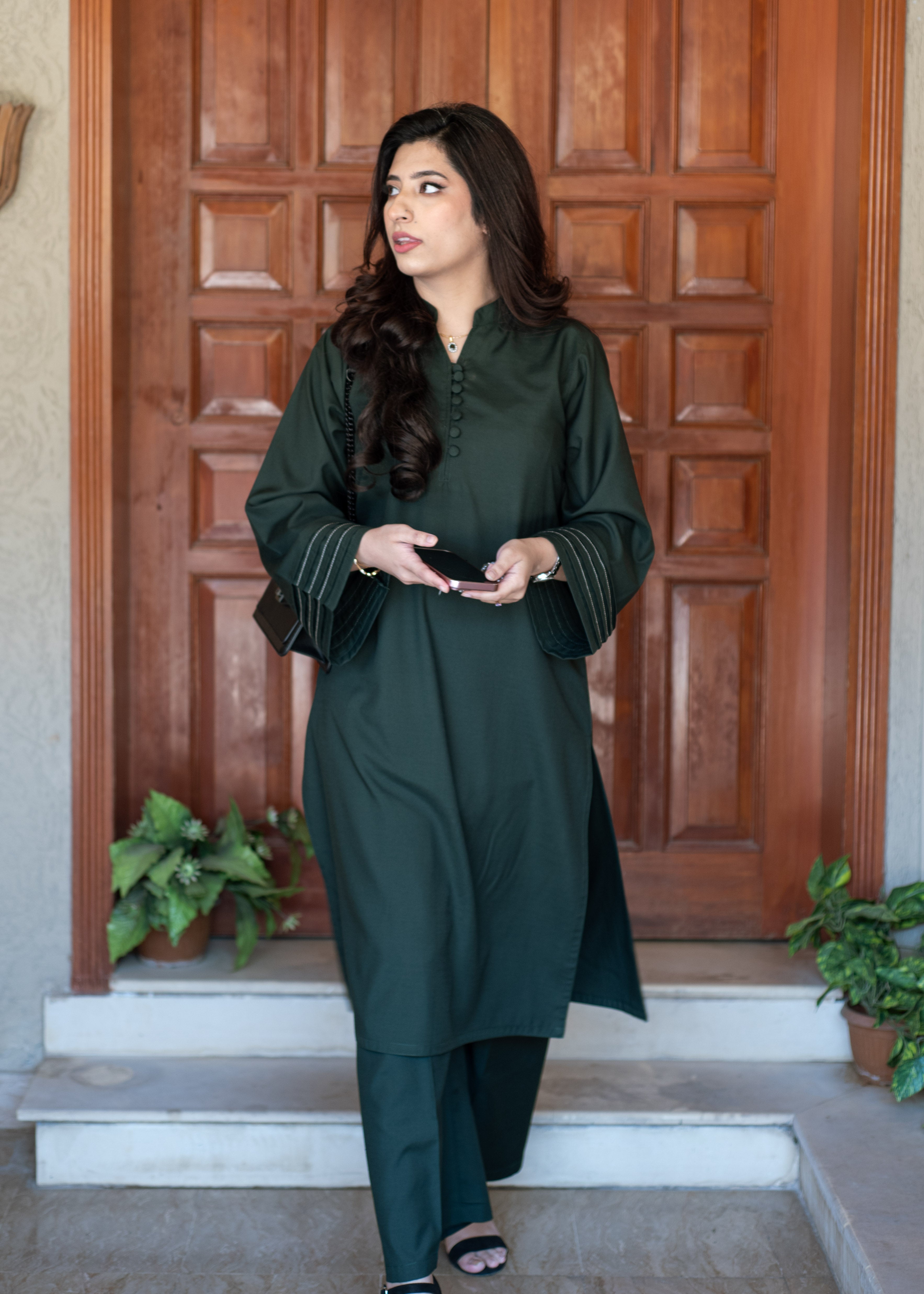 wash & wear Co Ord Sets in Dark green