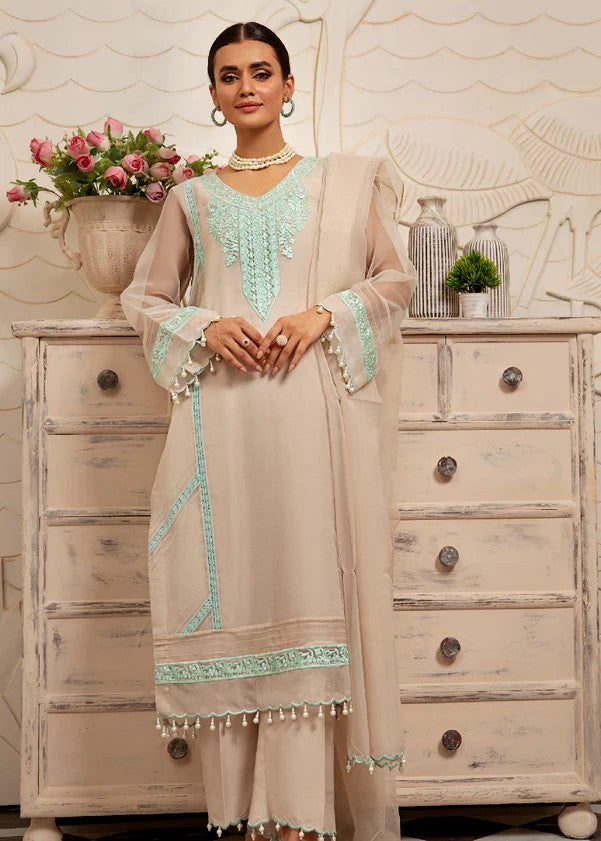 organza Kurta Set in Blonde