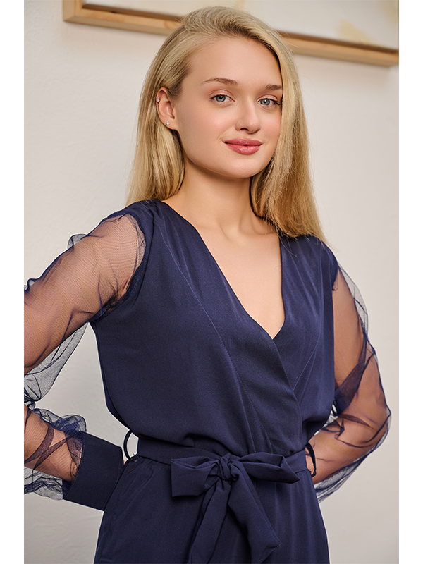 georgette Jumpsuit in Blue