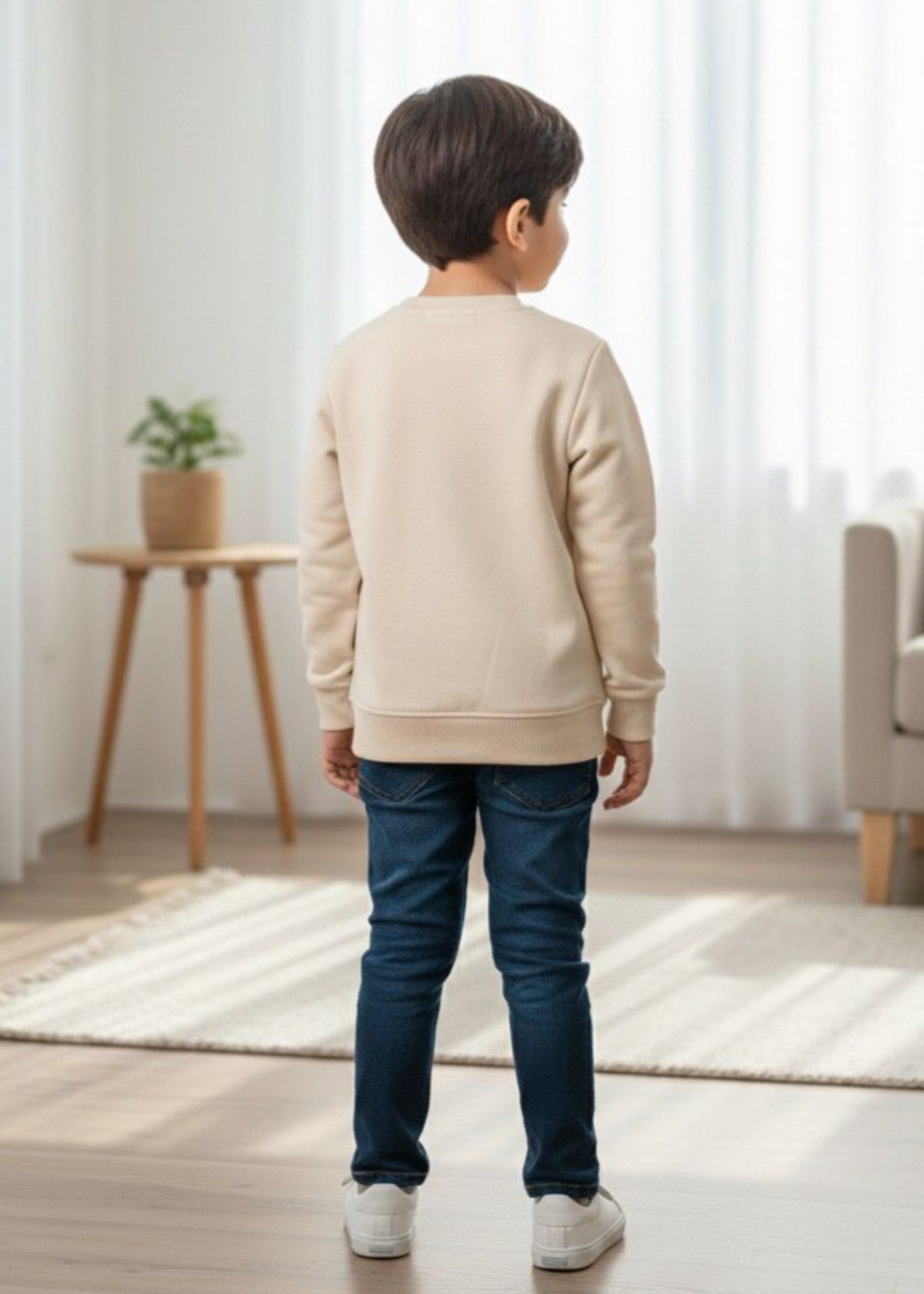 fleece Sweatshirt in Off-white