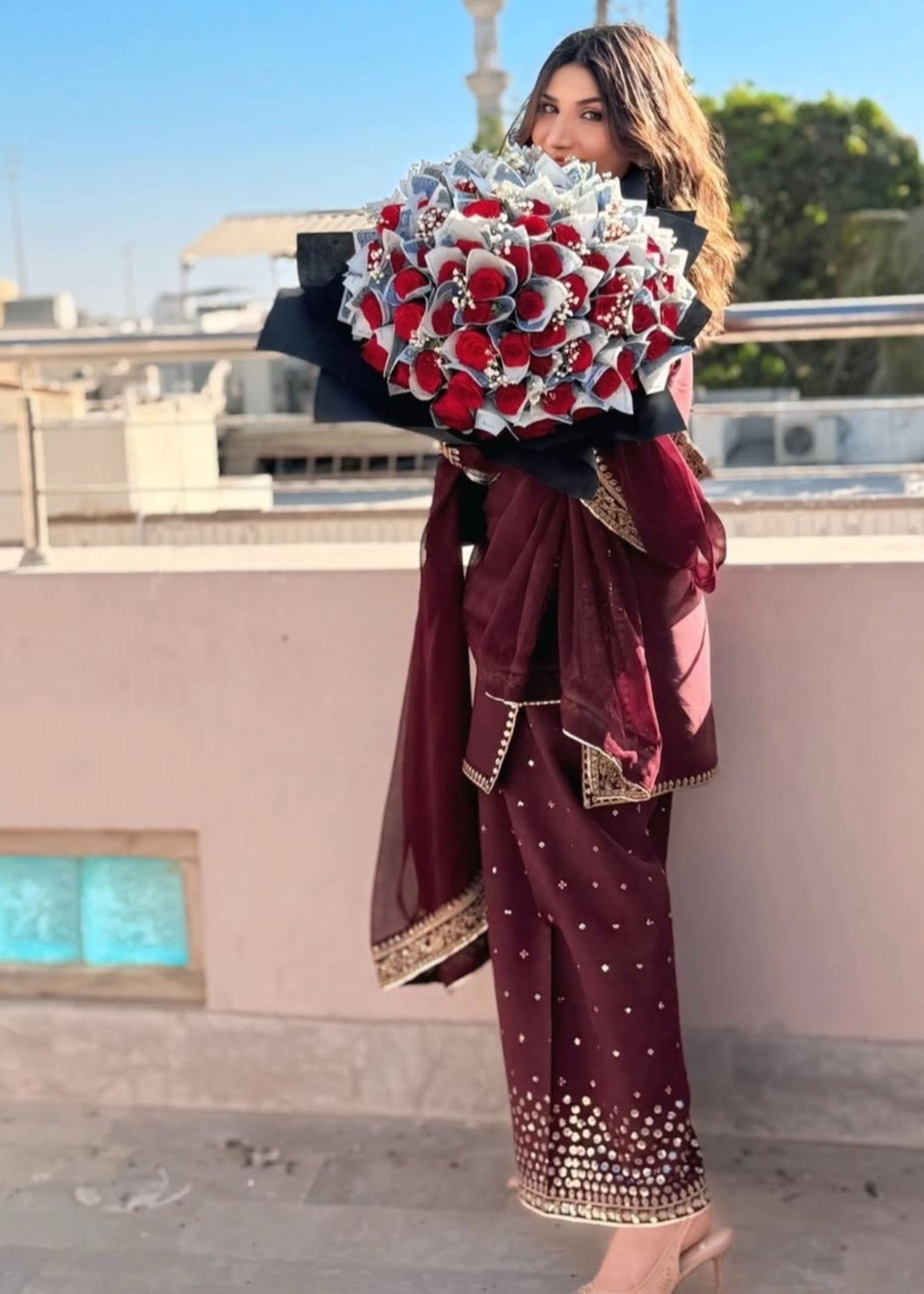 cotton Kurta Set in Maroon