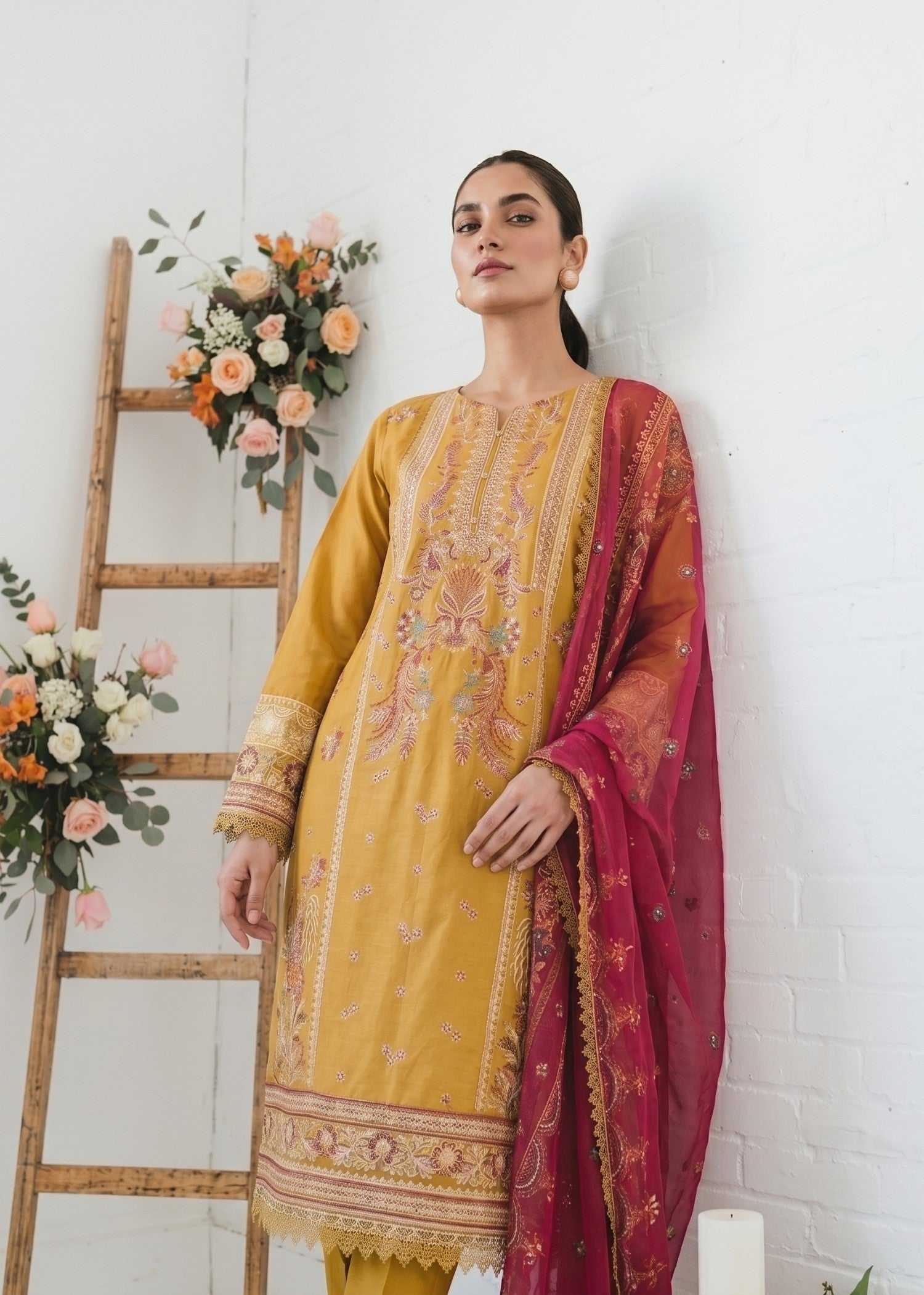 lawn Kurta Set in Honey