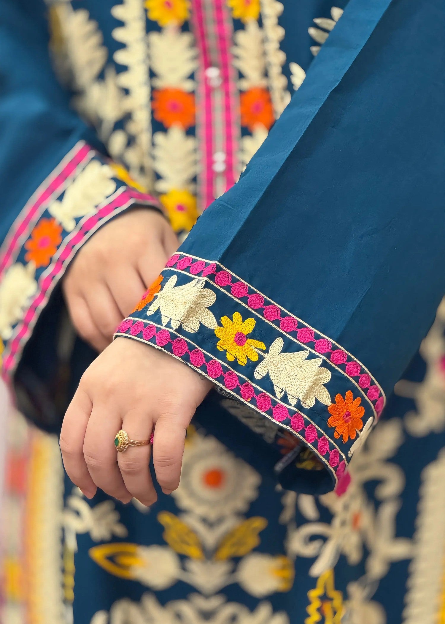 lawn cotton Kurta Set in Sapphire blue