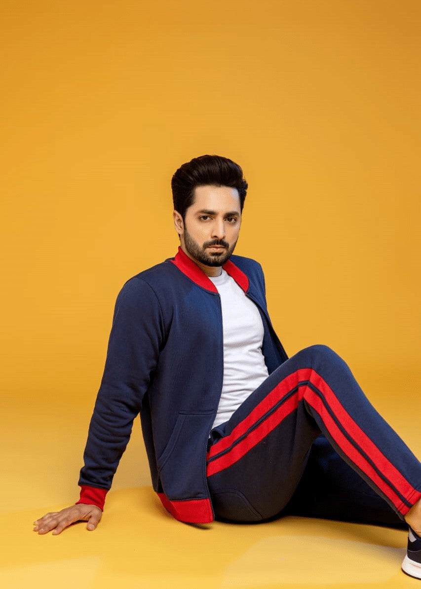 single jersey knit Tracksuit in Navy blue