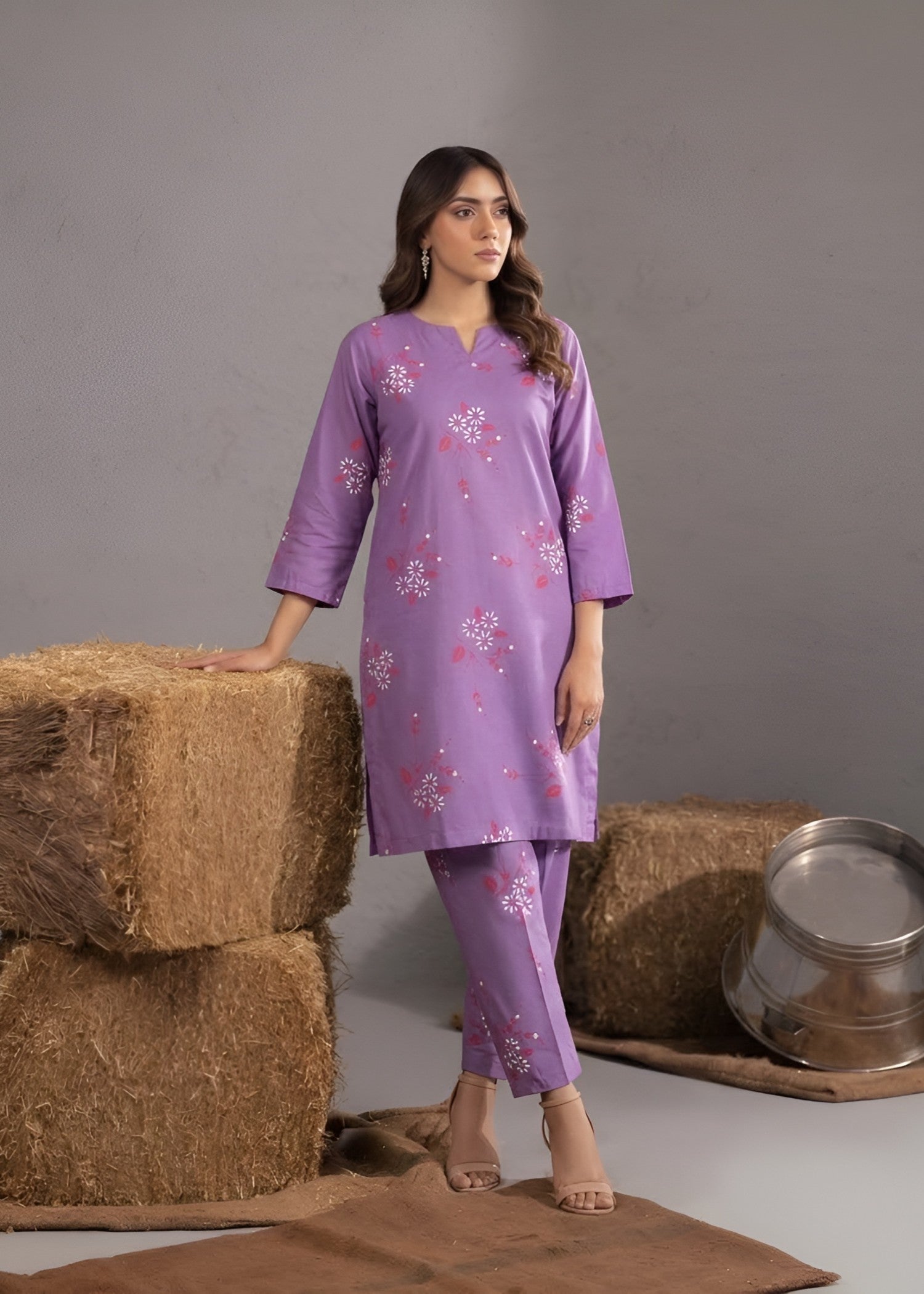 linen Co Ord Sets in Bright lavender