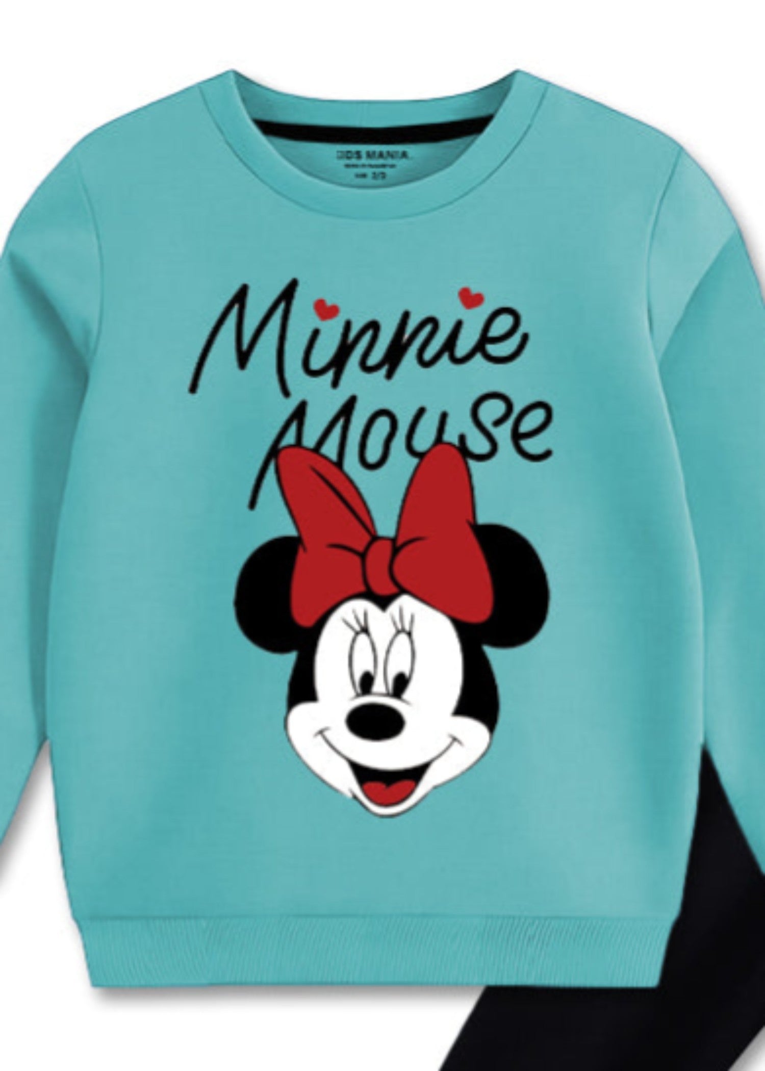 fleece Sweatshirt in Aquamarine, black