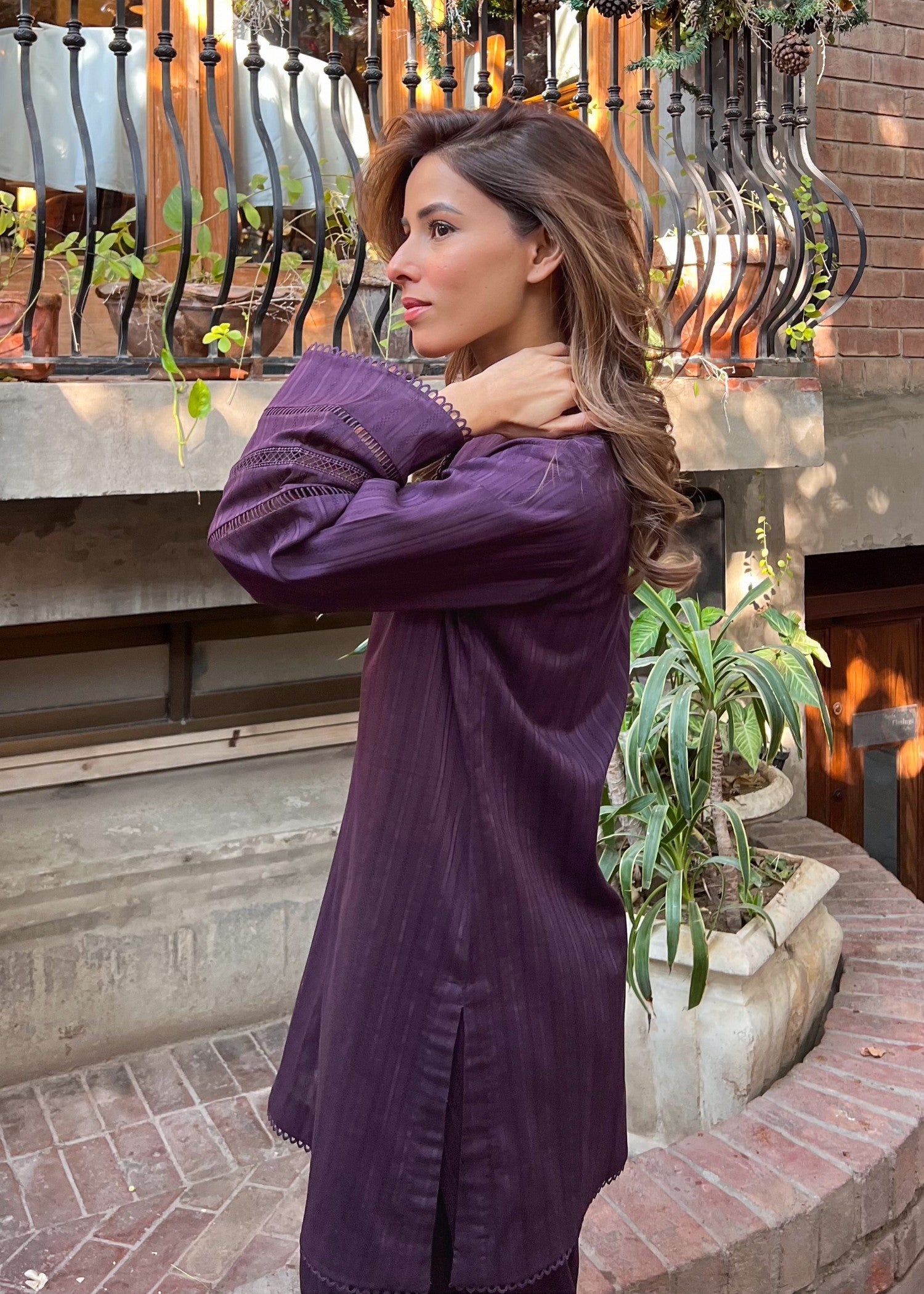 leno kara Co Ord Sets in Purple