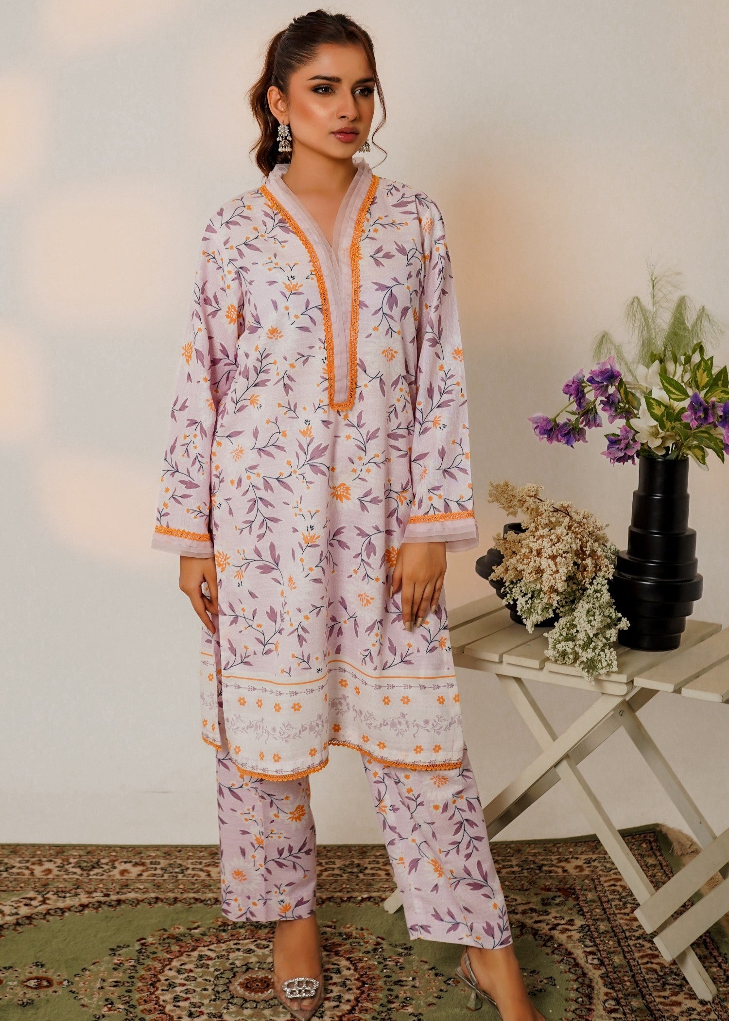 khaddar Kurta Set in Frost