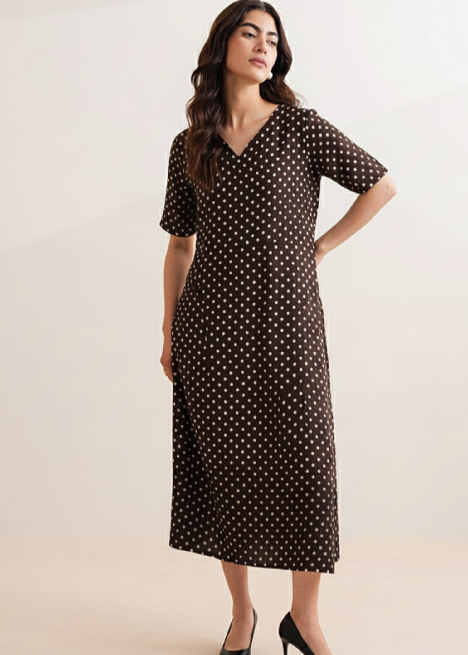 cotton Dress in Brown